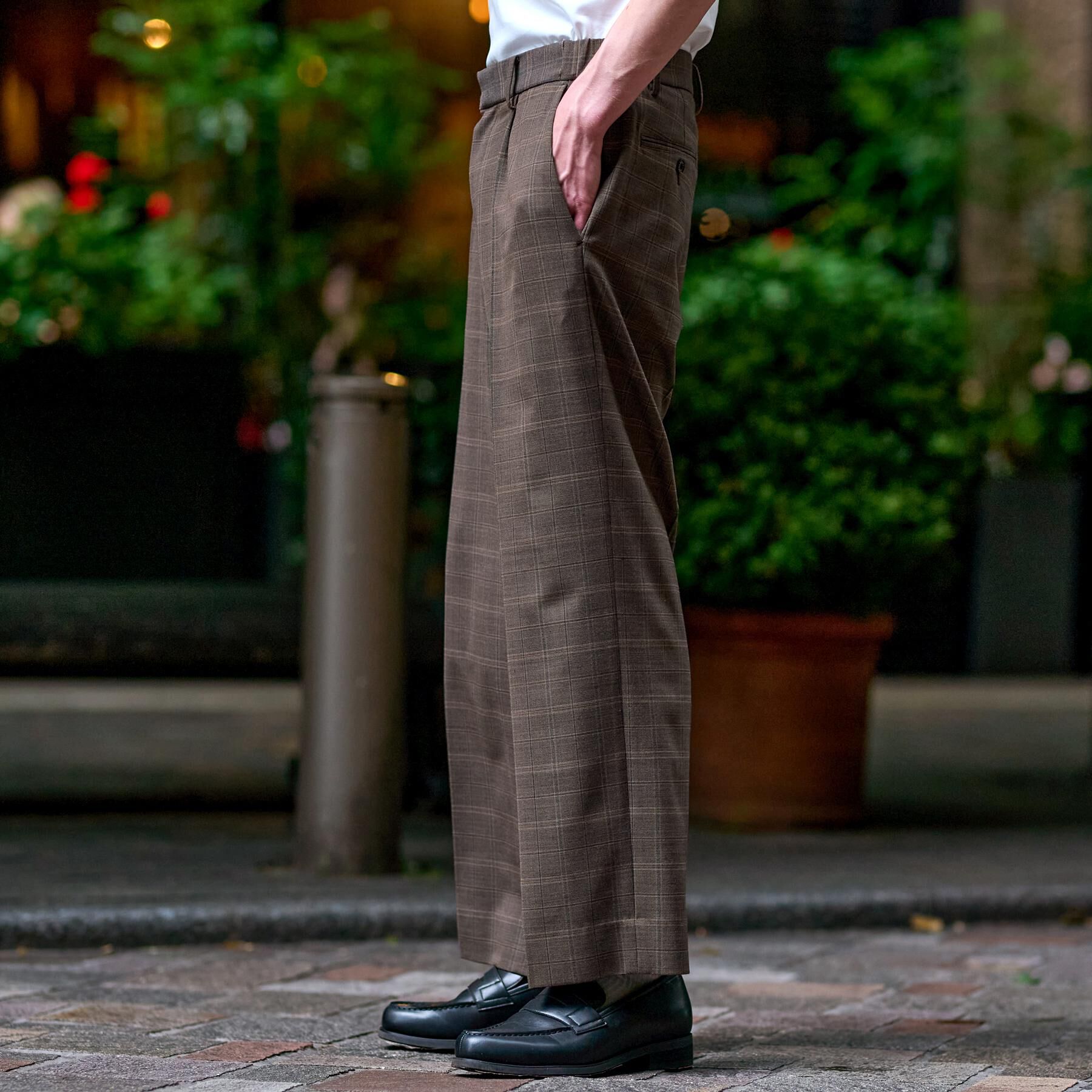 DRESSTERIOR「【セットアップ可】2WAYストレッチ チェック SET UP ワイドパンツ」|その他|