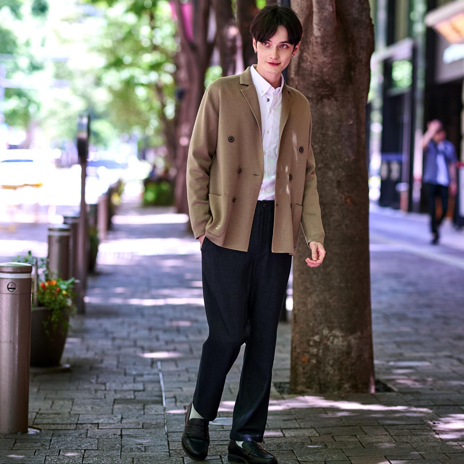 DRESSTERIOR「ダブルブレスト ニットジャケット」|テーラードジャケット|