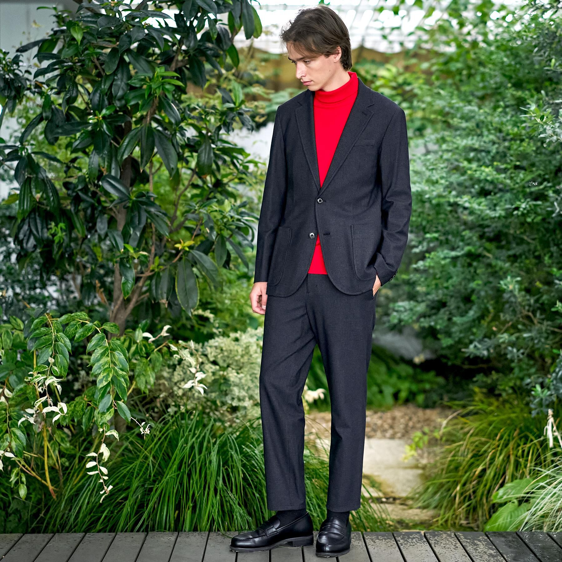 DRESSTERIOR「【セットアップ可/Momomax11月号掲載】ストレッチソフトタッチ チェックジャケット」|テーラードジャケット|