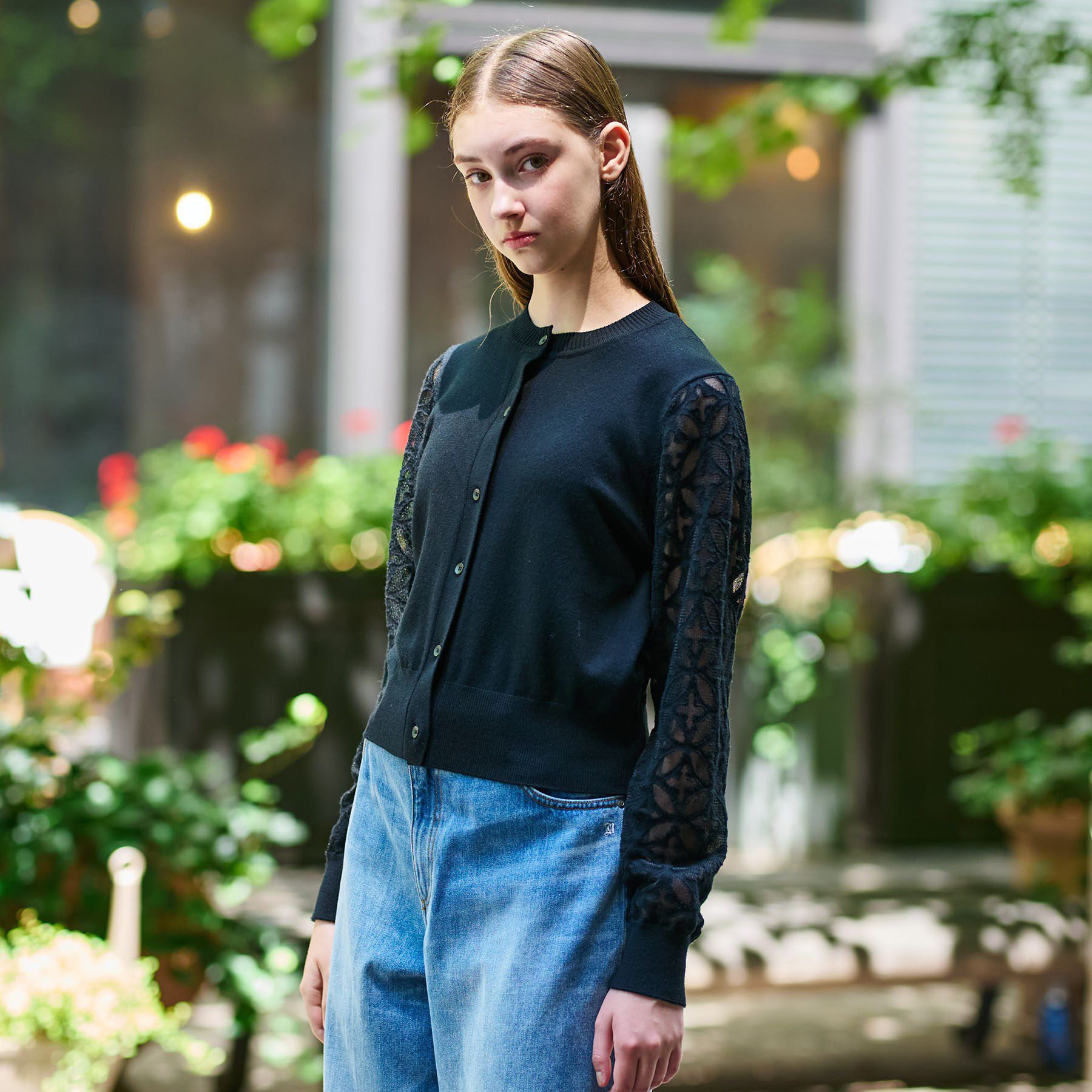 DRESSTERIOR「オーバーラップオパールスリーブカーディガン」|カーディガン|