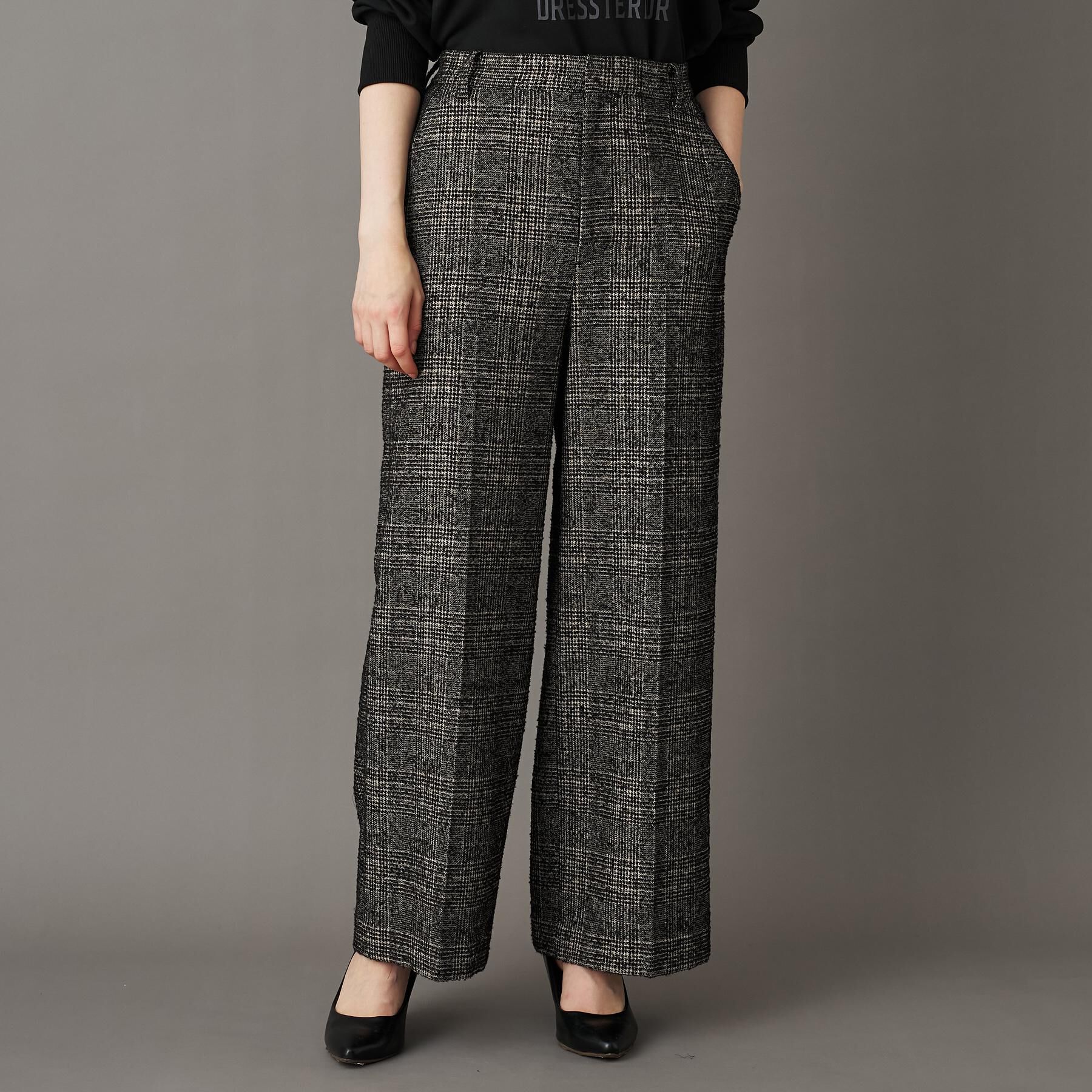 DRESSTERIOR「ループグレンチェックワイドパンツ」|その他|ブラック(219)