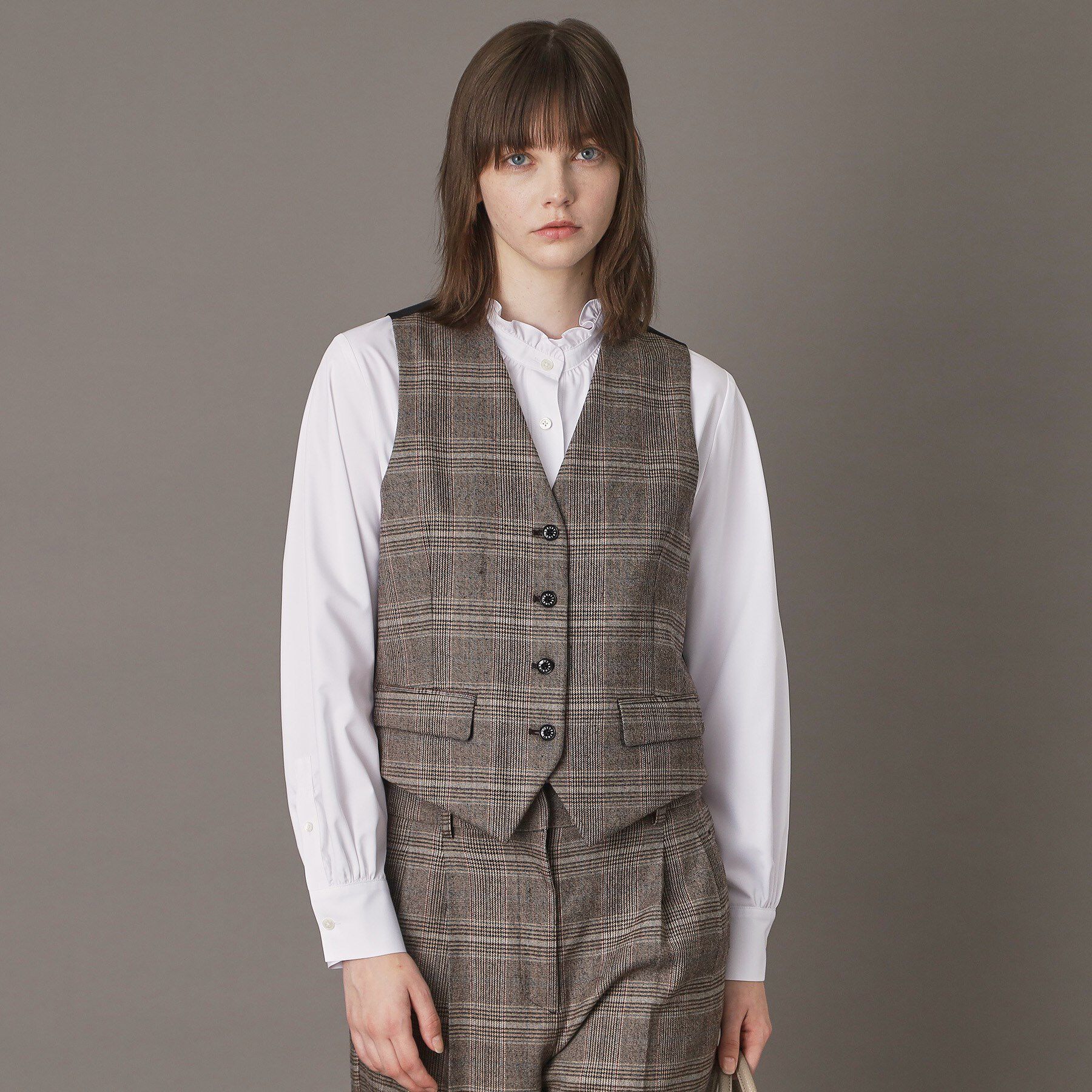 DRESSTERIOR「【otonaMUSE 11月号掲載】サキソニーグレンチェックジレ」|ベスト・ジレ|