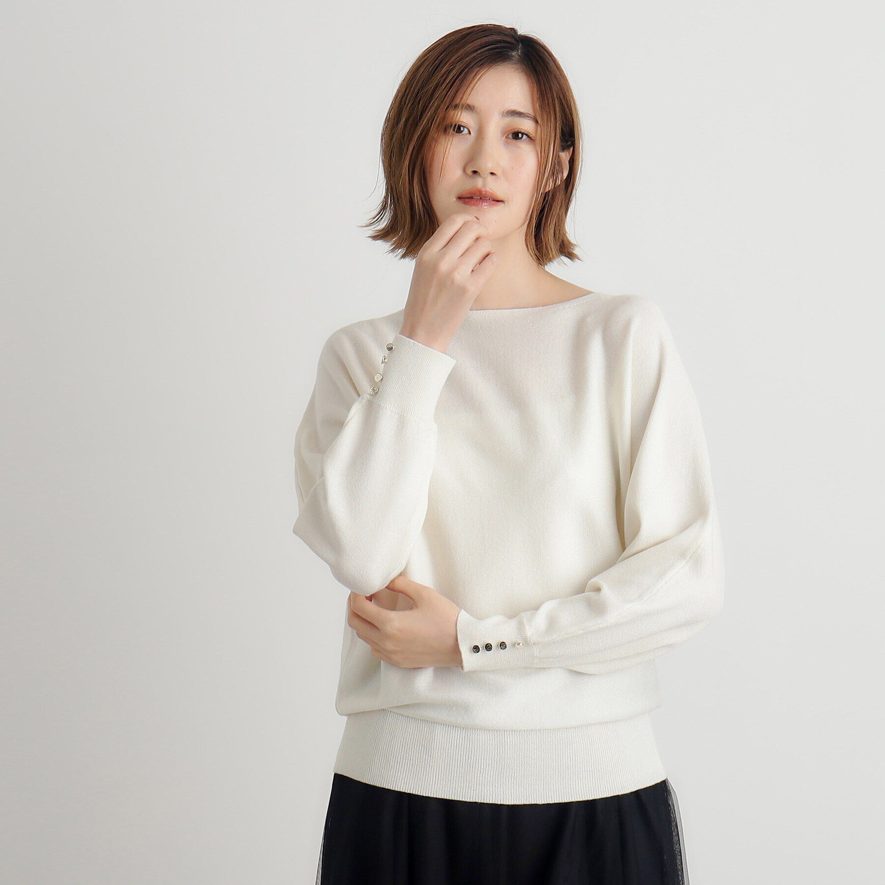 grove「ラメドルマンニットプルオーバー」|ニット・セーター|アイボリー(004)