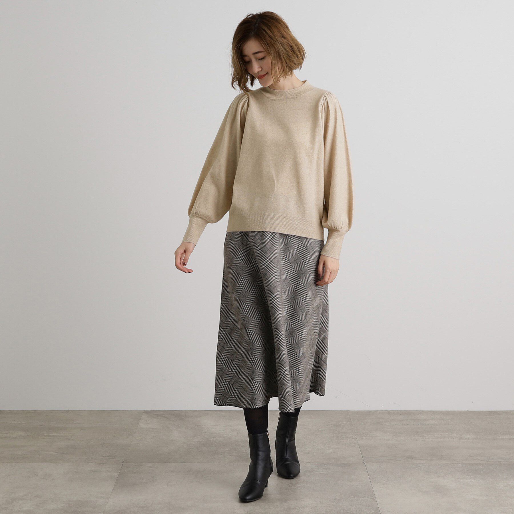 grove「ウールブレンドボリュームスリーブニット」|ニット・セーター|