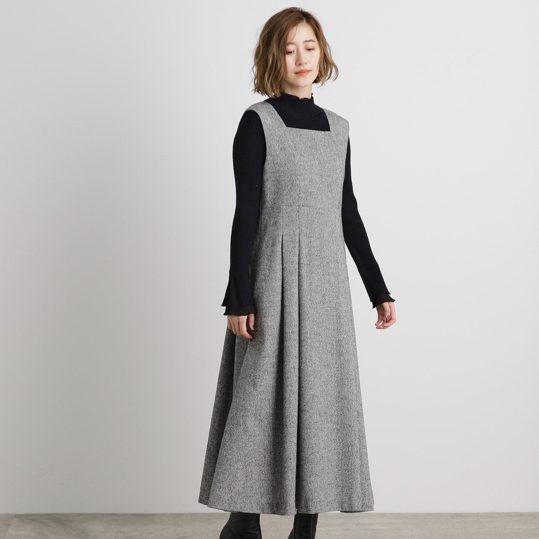 grove「【前後2WAY】ラメツイードフレアージャンドレ」|ワンピース|