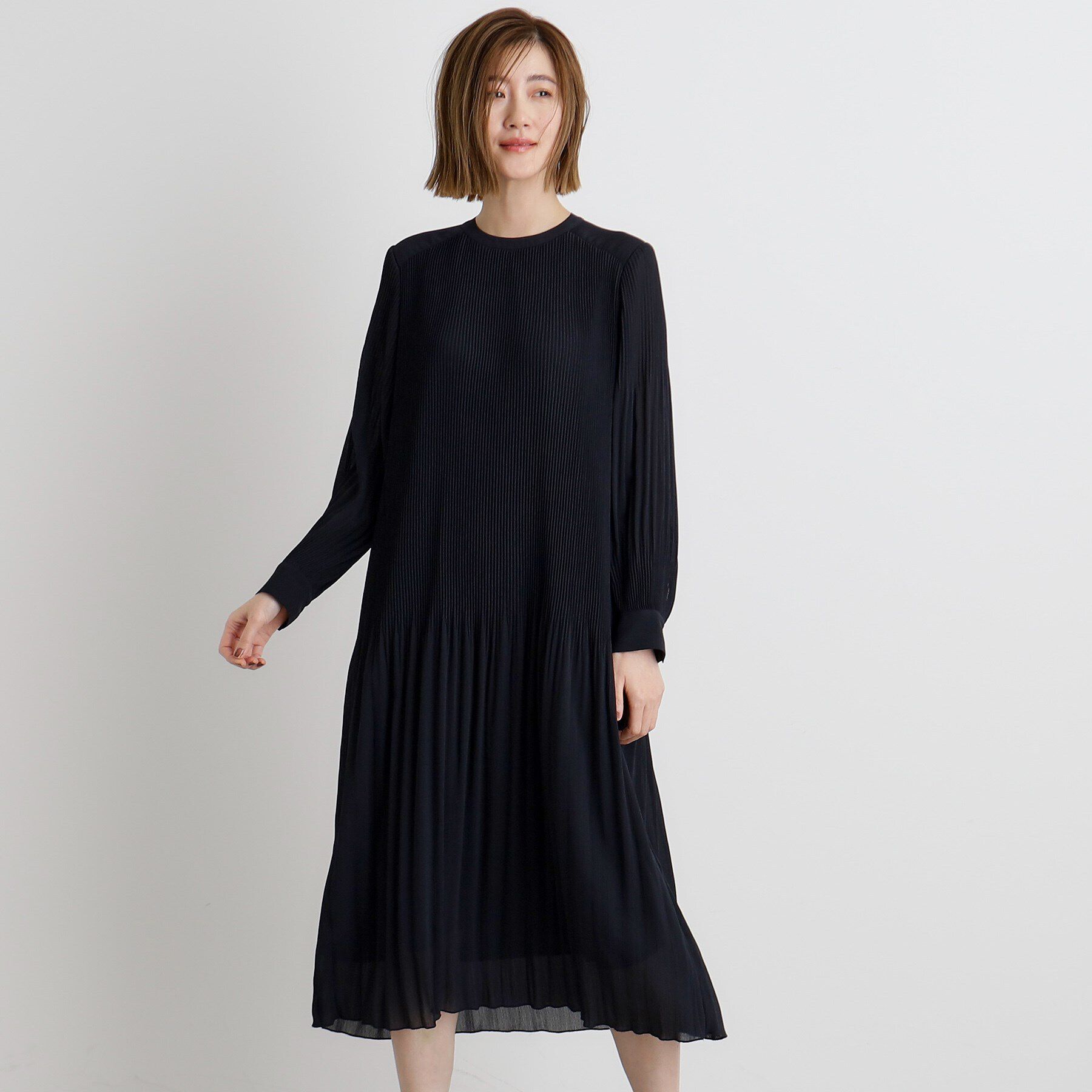 grove「プリーツナローフレアワンピース」|ワンピース|