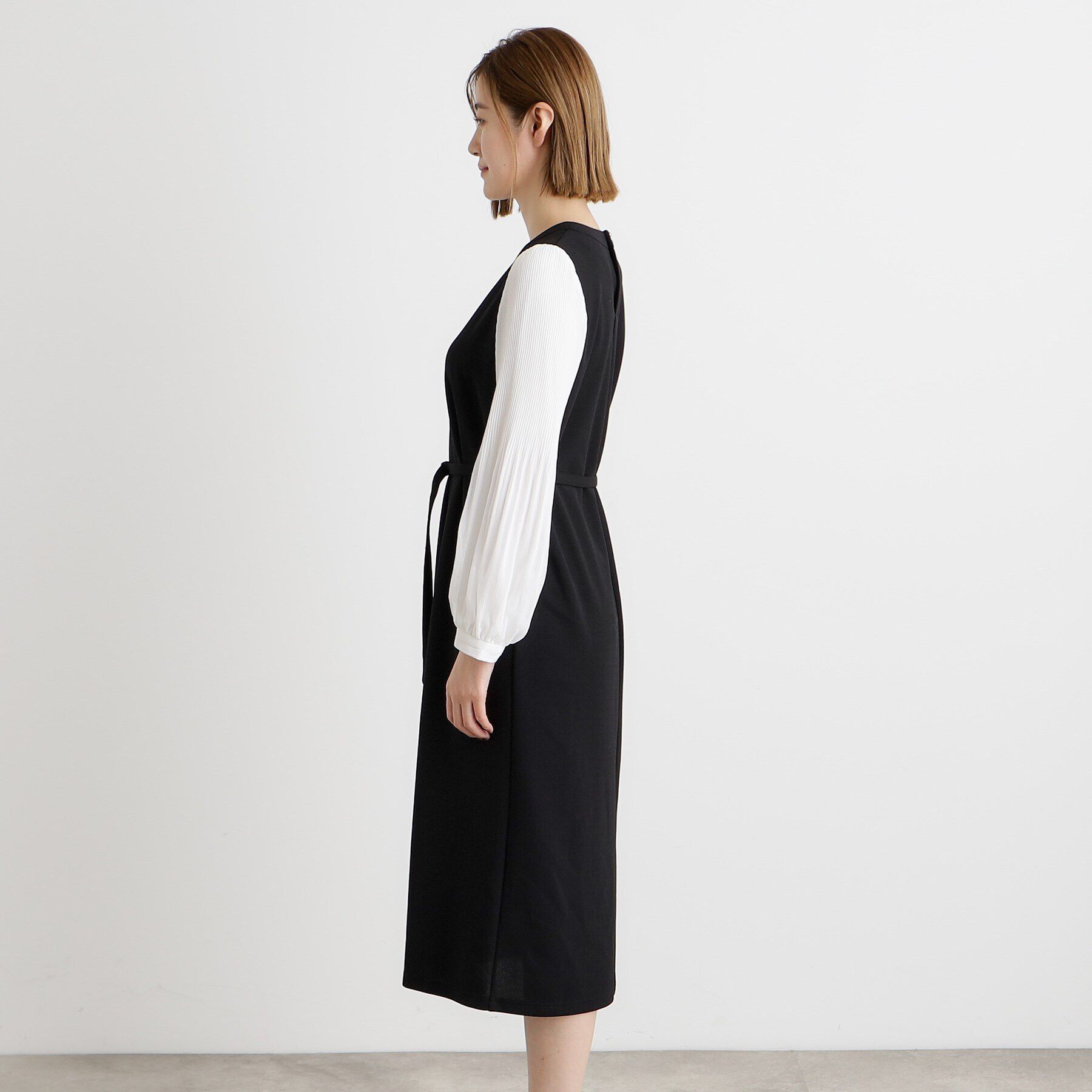 grove「ベルト付き袖プリーツサックワンピース」|ワンピース|