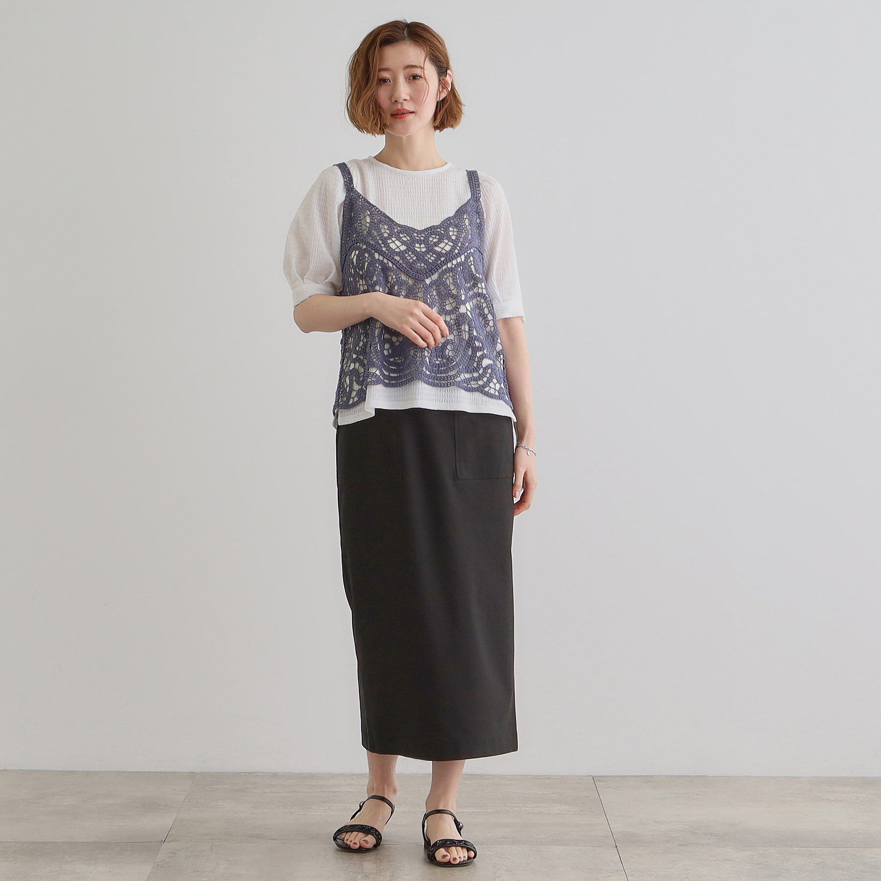 grove「1枚でお洒落に決まるレースビスチェ&times;ブラウスSET」|シャツ・ブラウス|