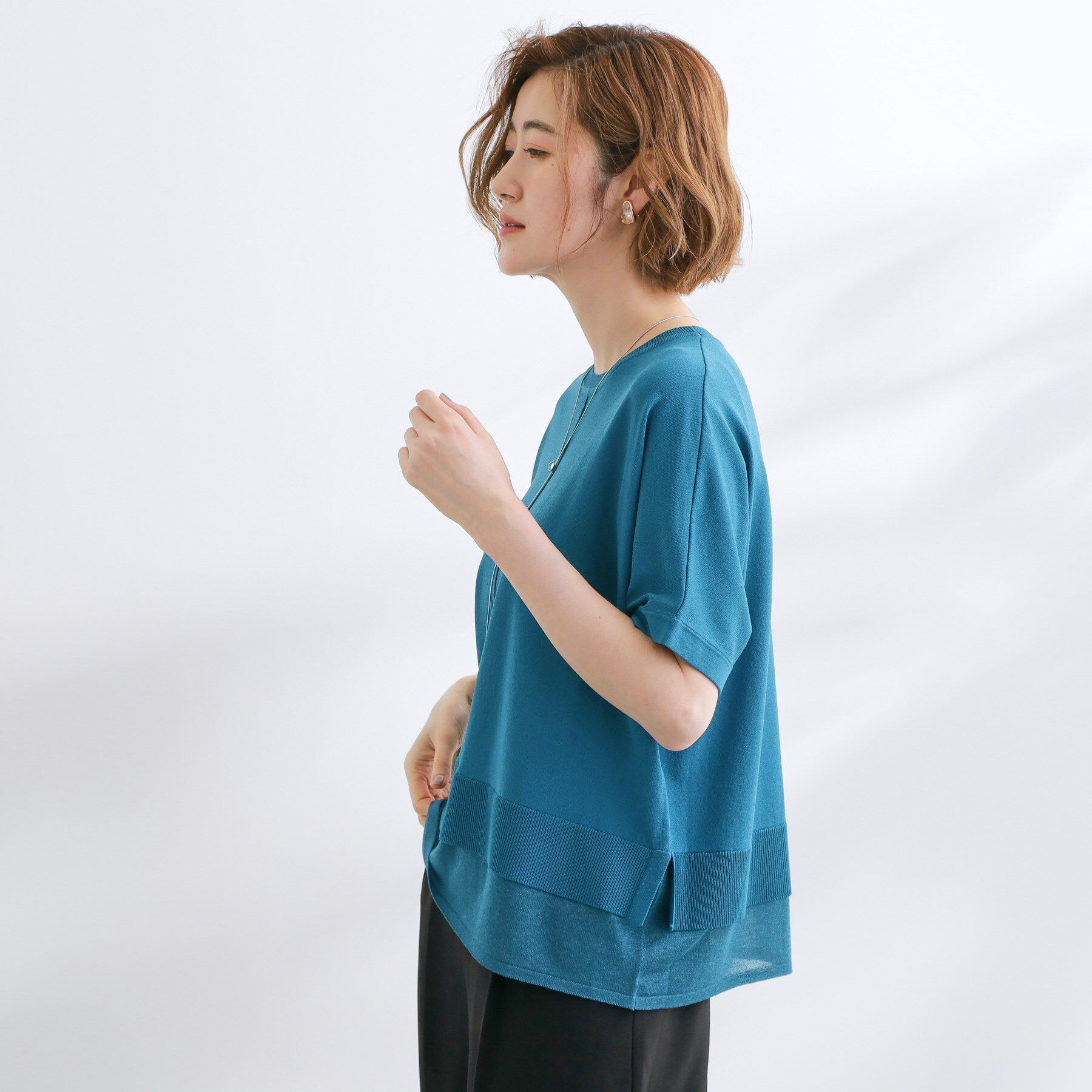 grove「【夏に嬉しい機能付き】やわらかドライタッチレイヤードライクニット」|ニット・セーター|