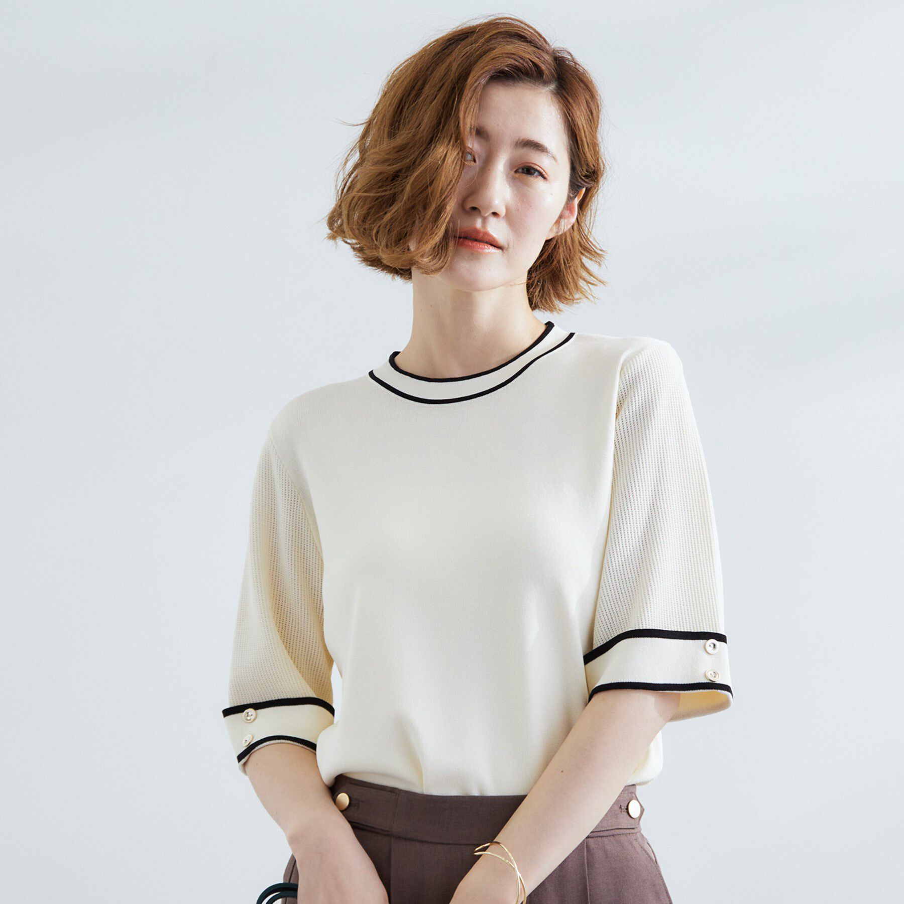 grove「【夏に嬉しい機能付き】やわらかドライタッチワイドスリーブプルオーバー」|ニット・セーター|