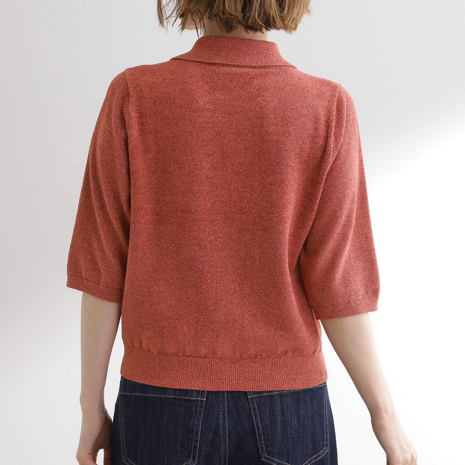 grove「華やぐラメモールで秋先取り　衿付きプルオーバーニット」|ニット・セーター|