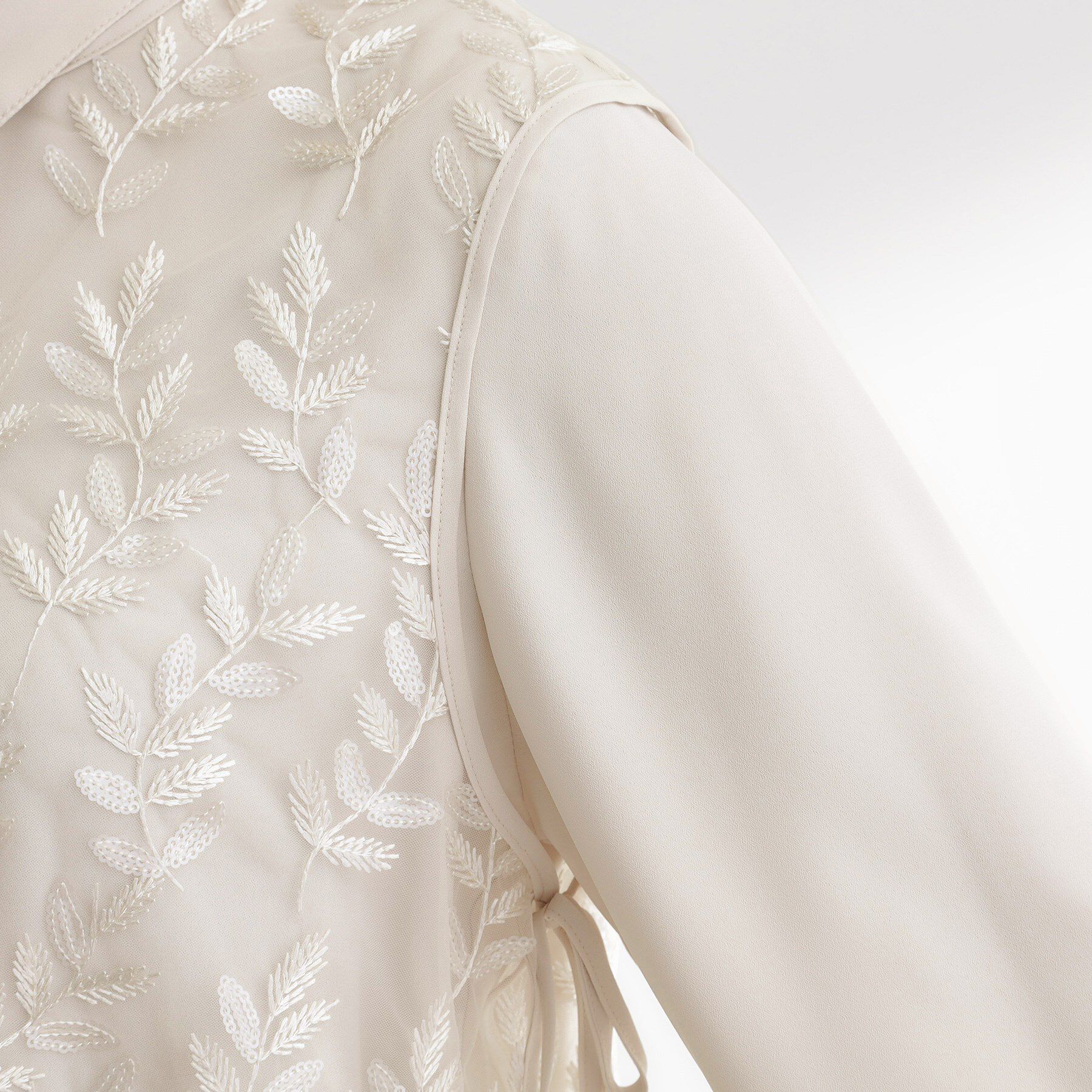 grove「リーフ刺繍スパンコールベスト＆ブラウスセット」|シャツ・ブラウス|