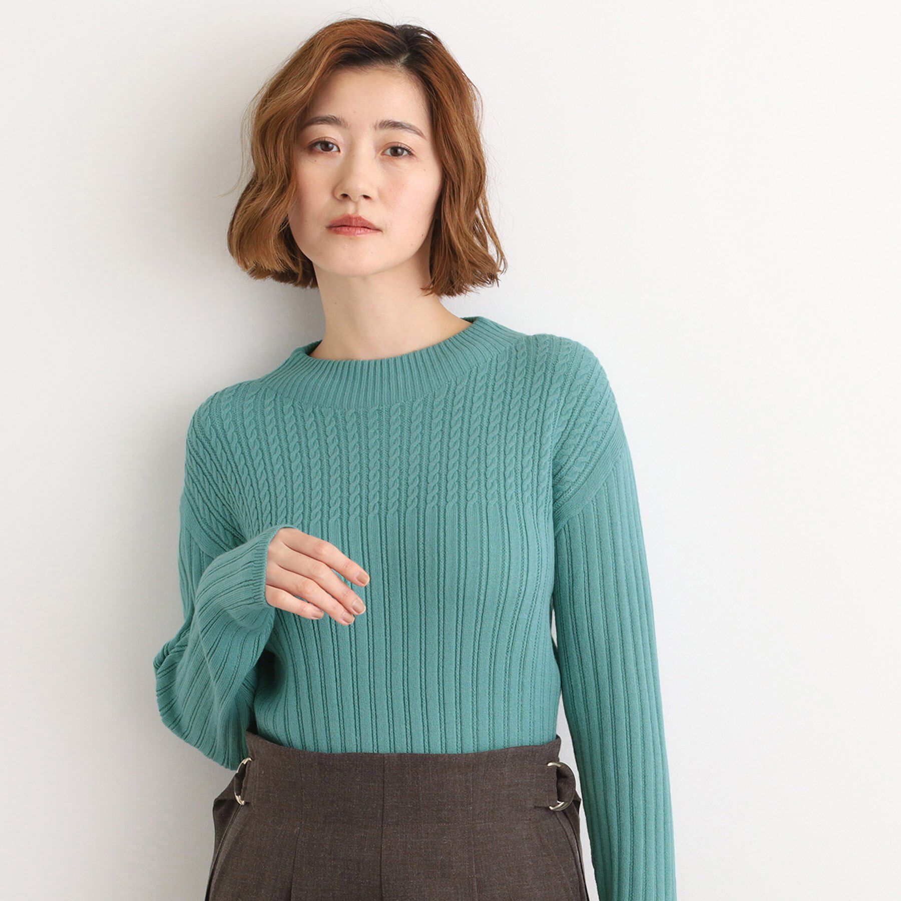 grove「【毛玉軽減／洗える】ミニケーブルニット」|ニット・セーター|