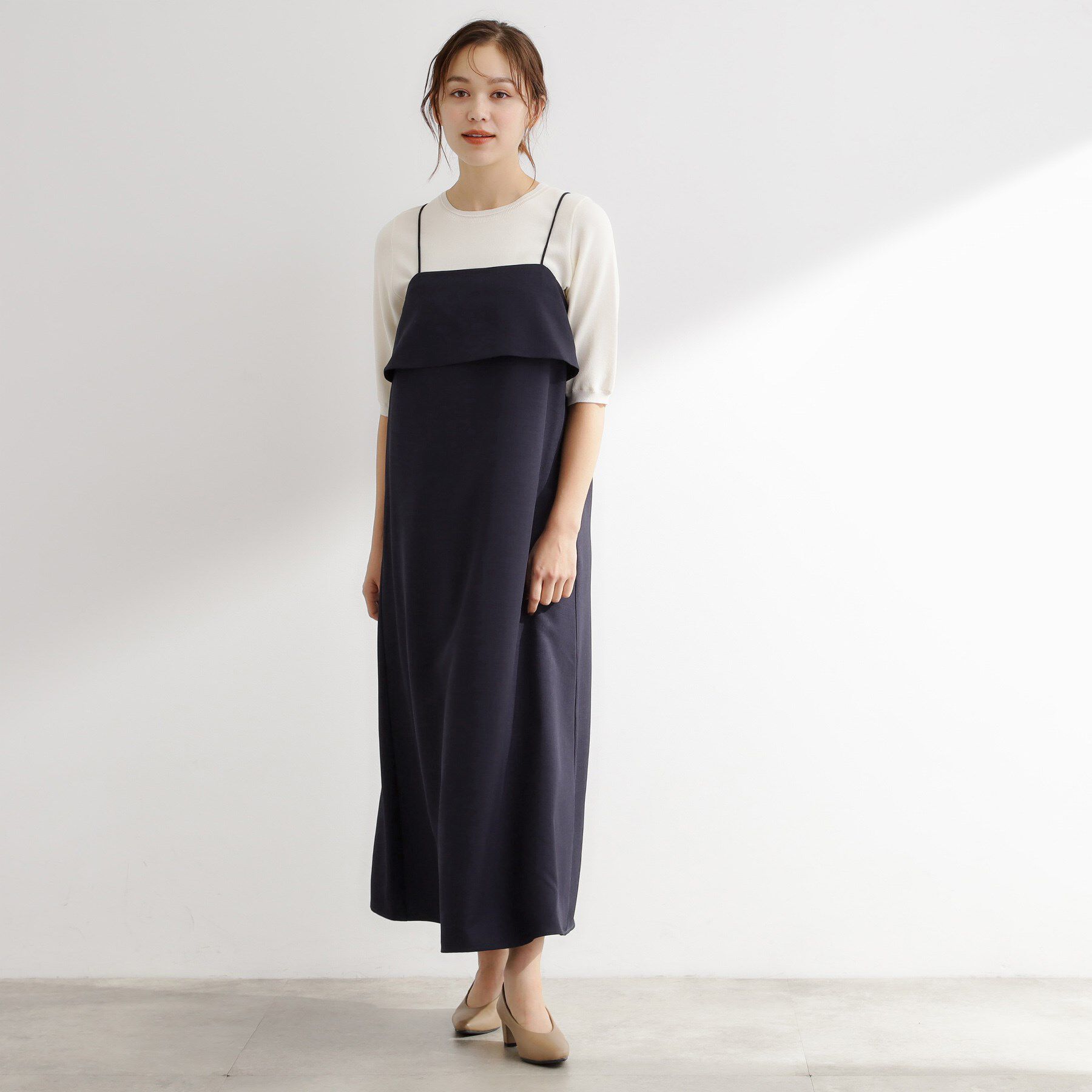 grove「【カセット服】洗えるAラインキャミワンピース」|ワンピース|ダークネイビー(89
