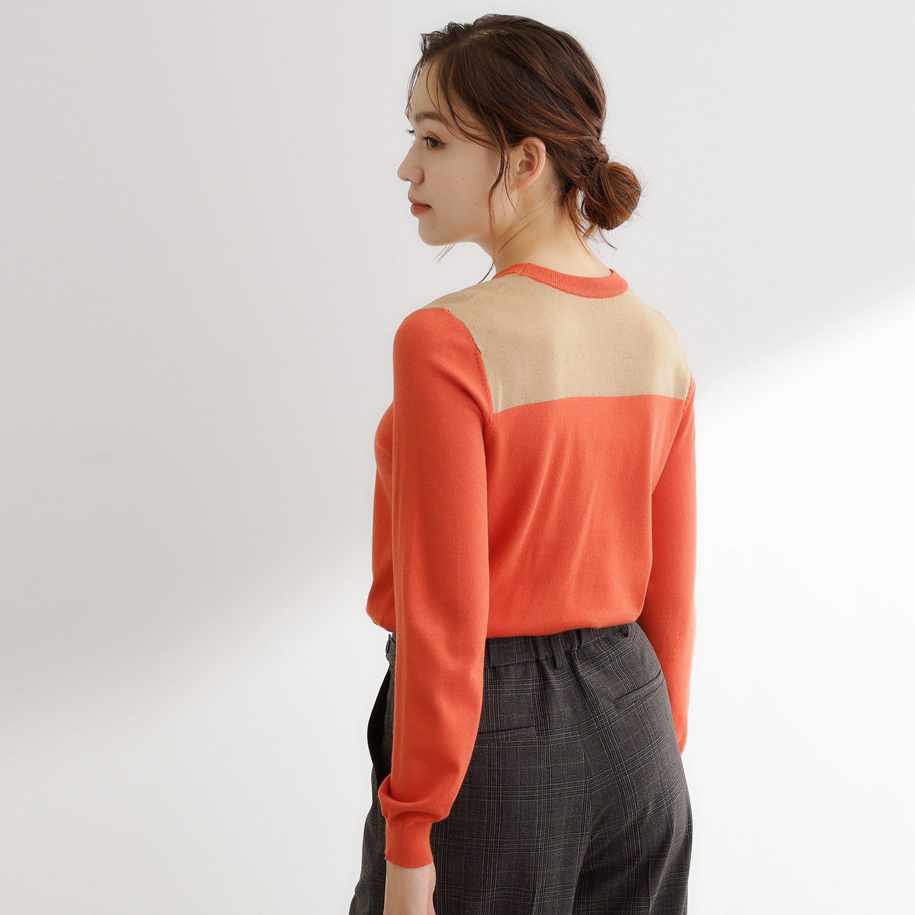 grove「【アンサンブル対応】バイカラー切替ニット」|ニット・セーター|