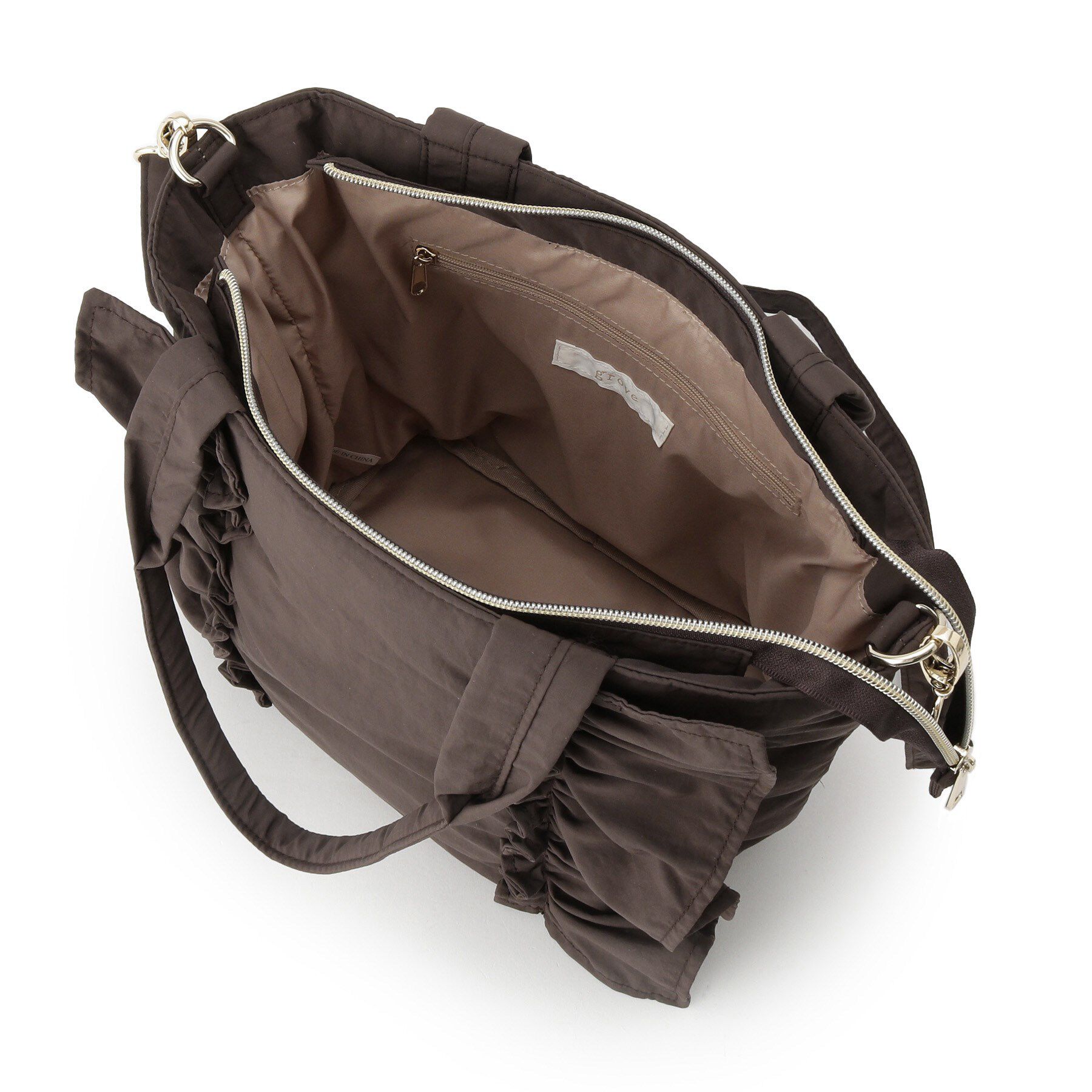 grove「【撥水】縦フリル2WAYトート」|トートバッグ|