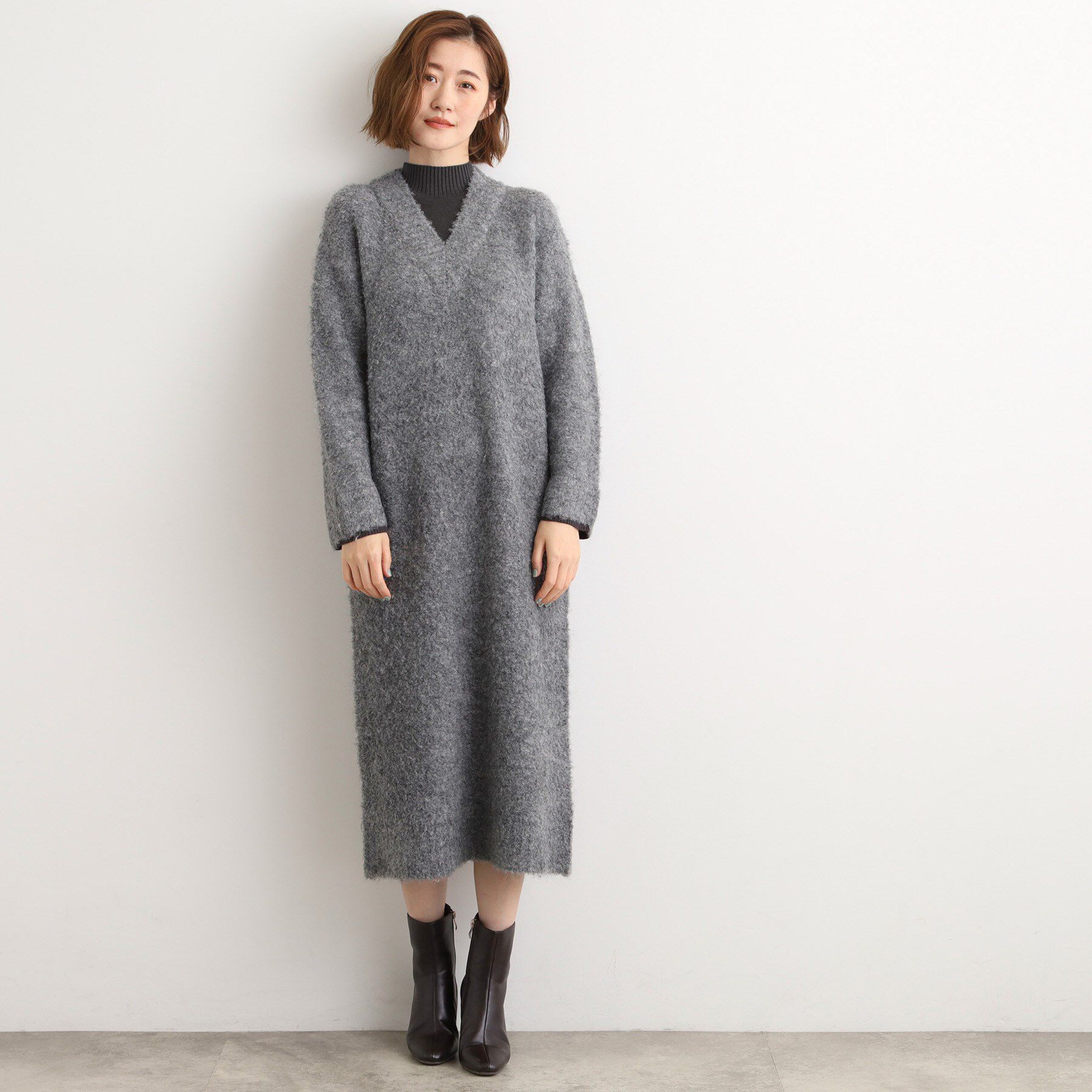grove「一枚でレイヤードコーデ完成！ブークレーニットワンピース」|ワンピース|
