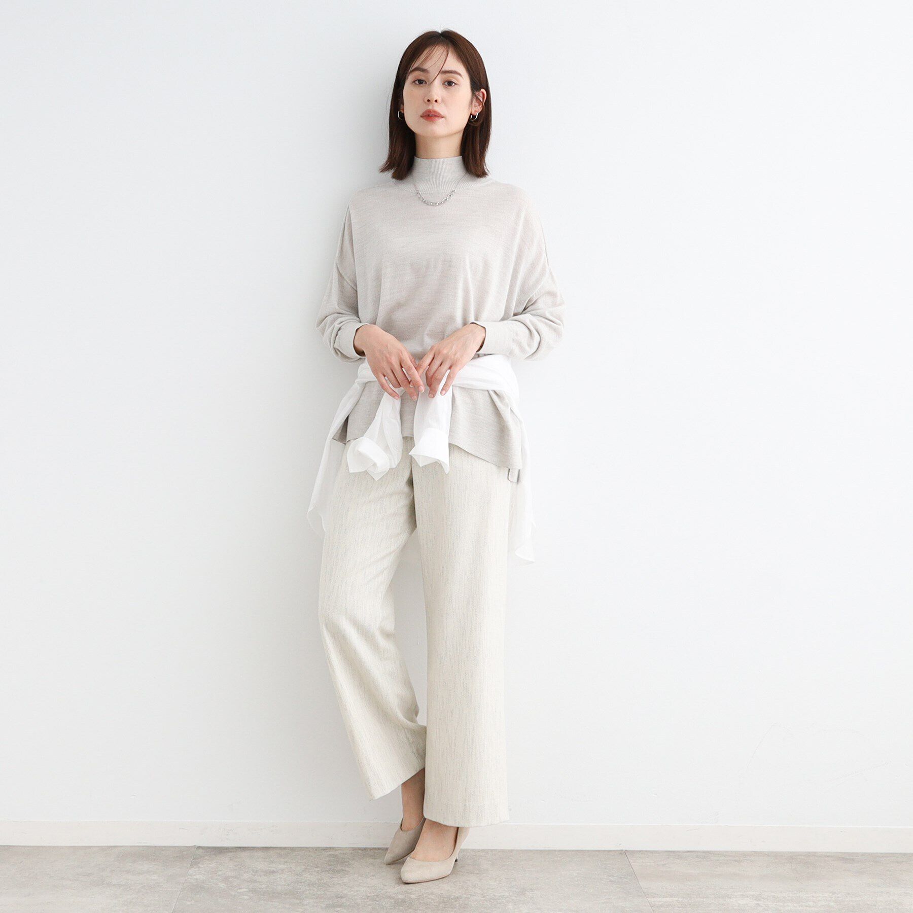 INDIVI「【ウール混】ハイネックドルマンデザインニット」|ニット・セーター|