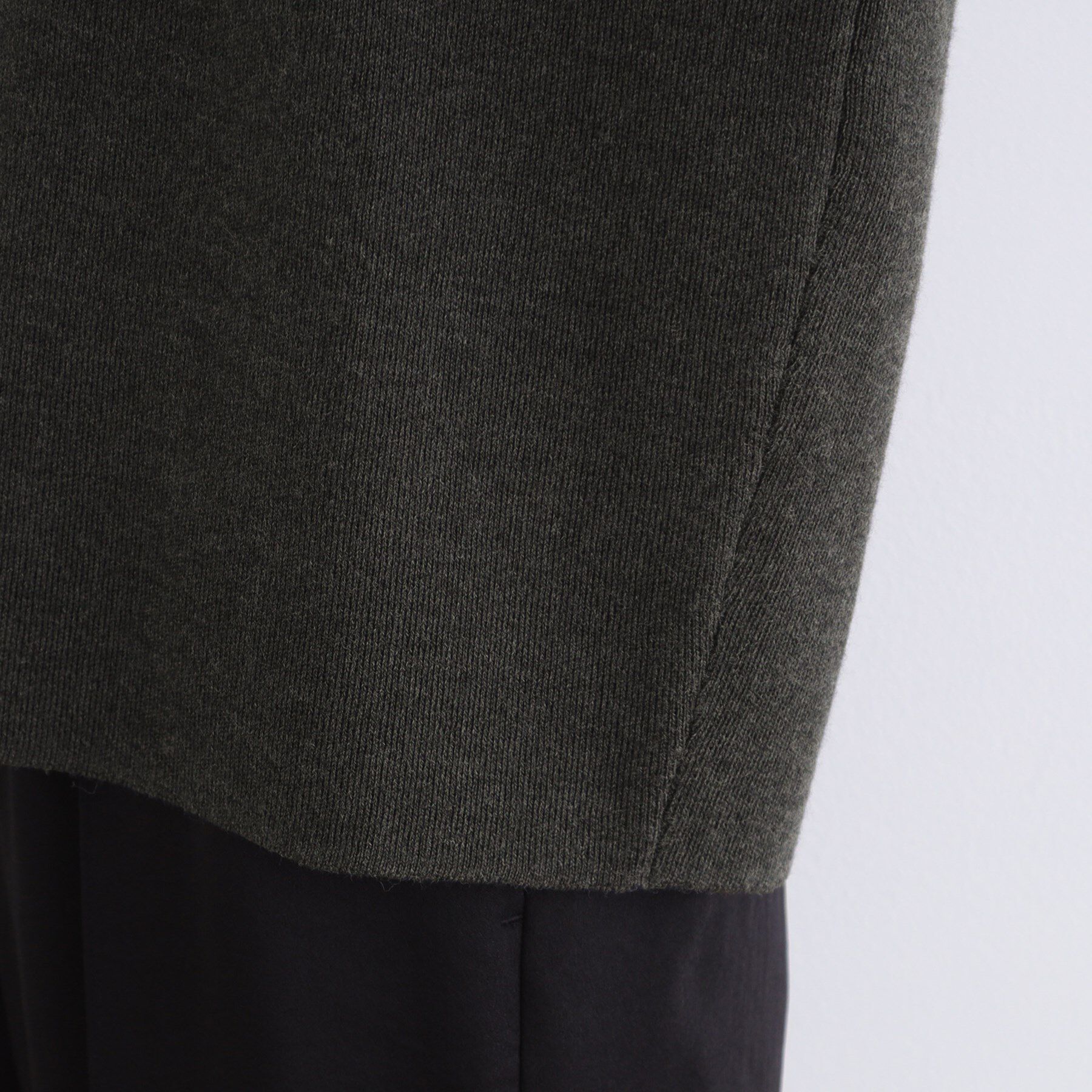 INDIVI「【ウール混／洗える】スウェットライク スムースニット」|ニット・セーター|