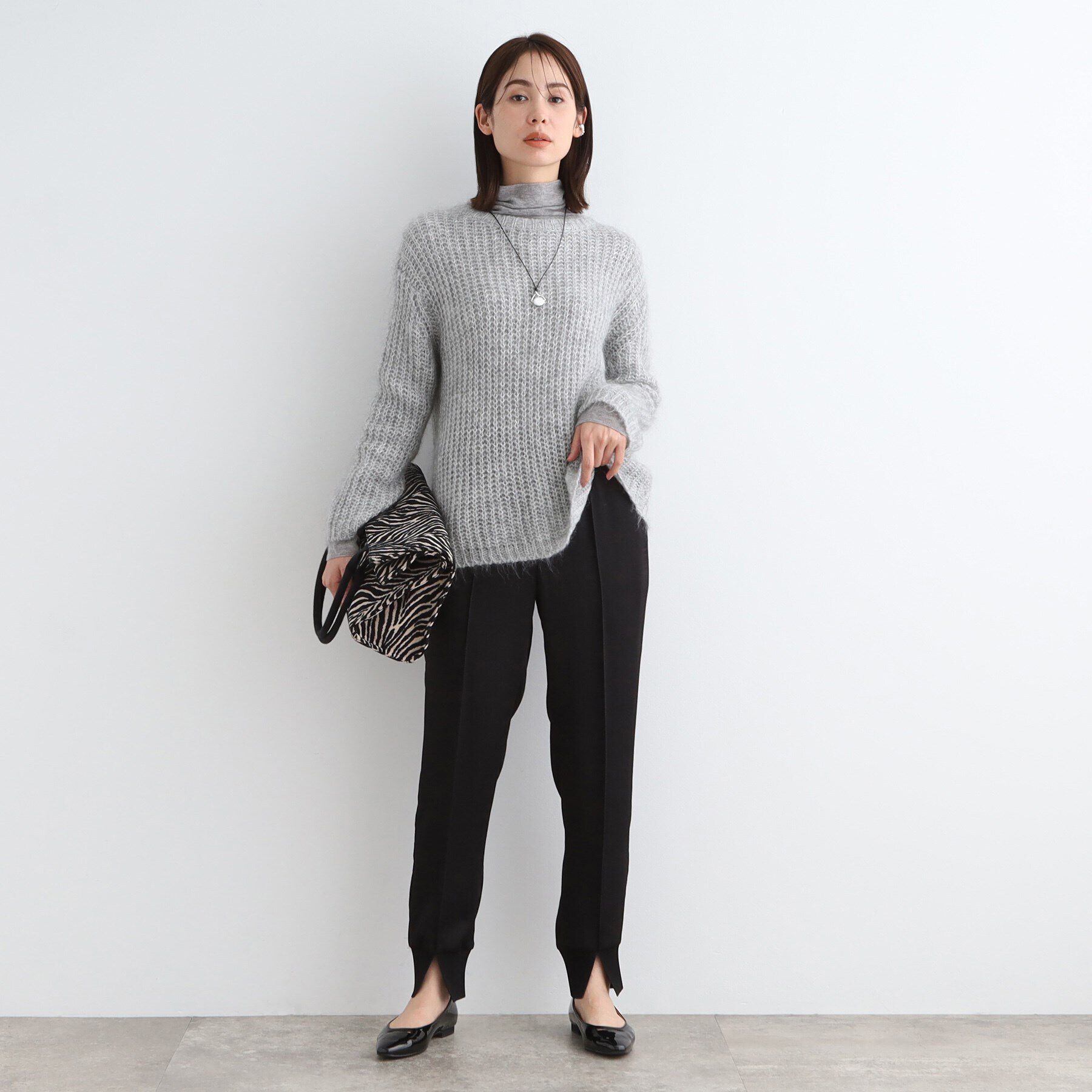 INDIVI「【洗える／モヘヤ混】ヘアリーゆるラメニット」|ニット・セーター|