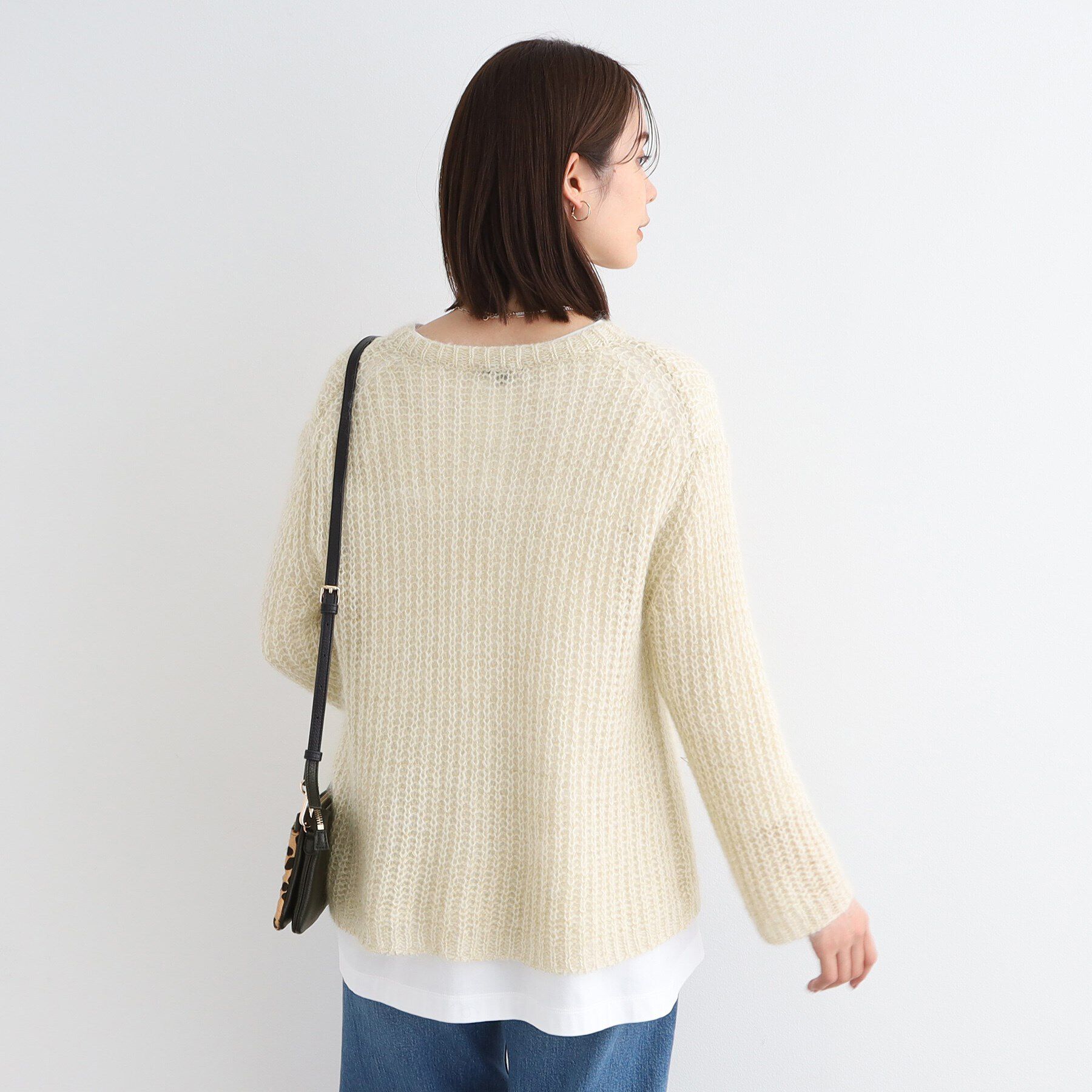 INDIVI「【洗える／モヘヤ混】ヘアリーゆるラメニット」|ニット・セーター|