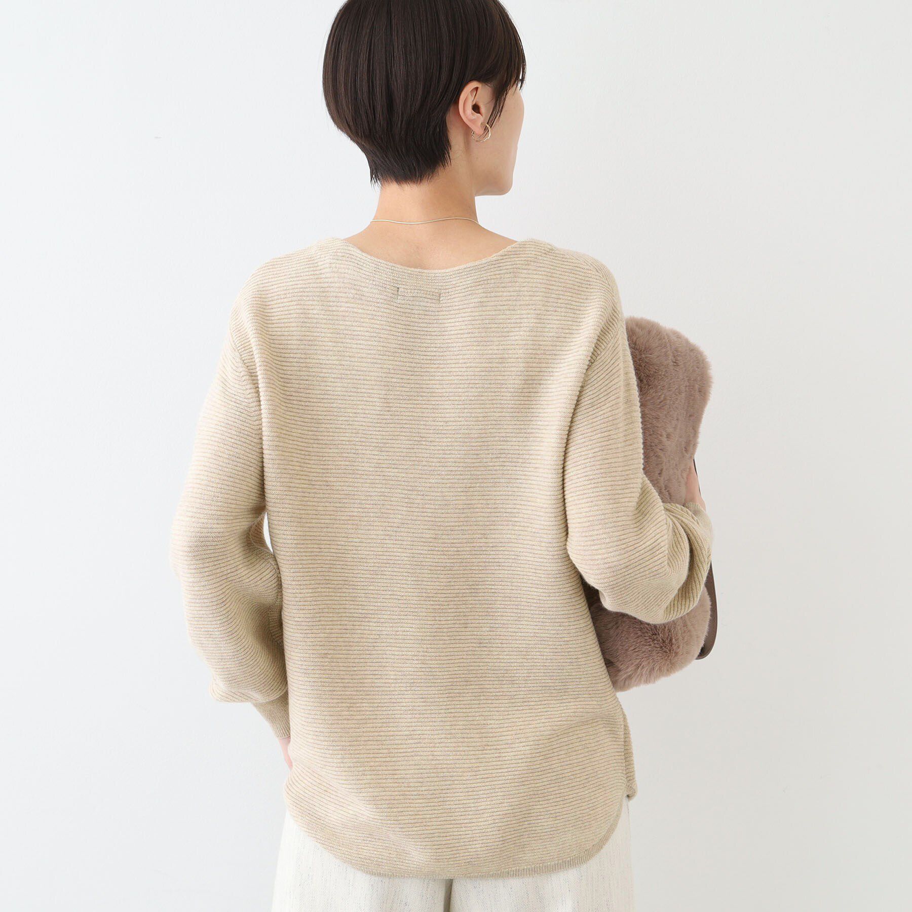 INDIVI「【カシミヤ混／洗える／ラメ】ボートネックニット」|ニット・セーター|