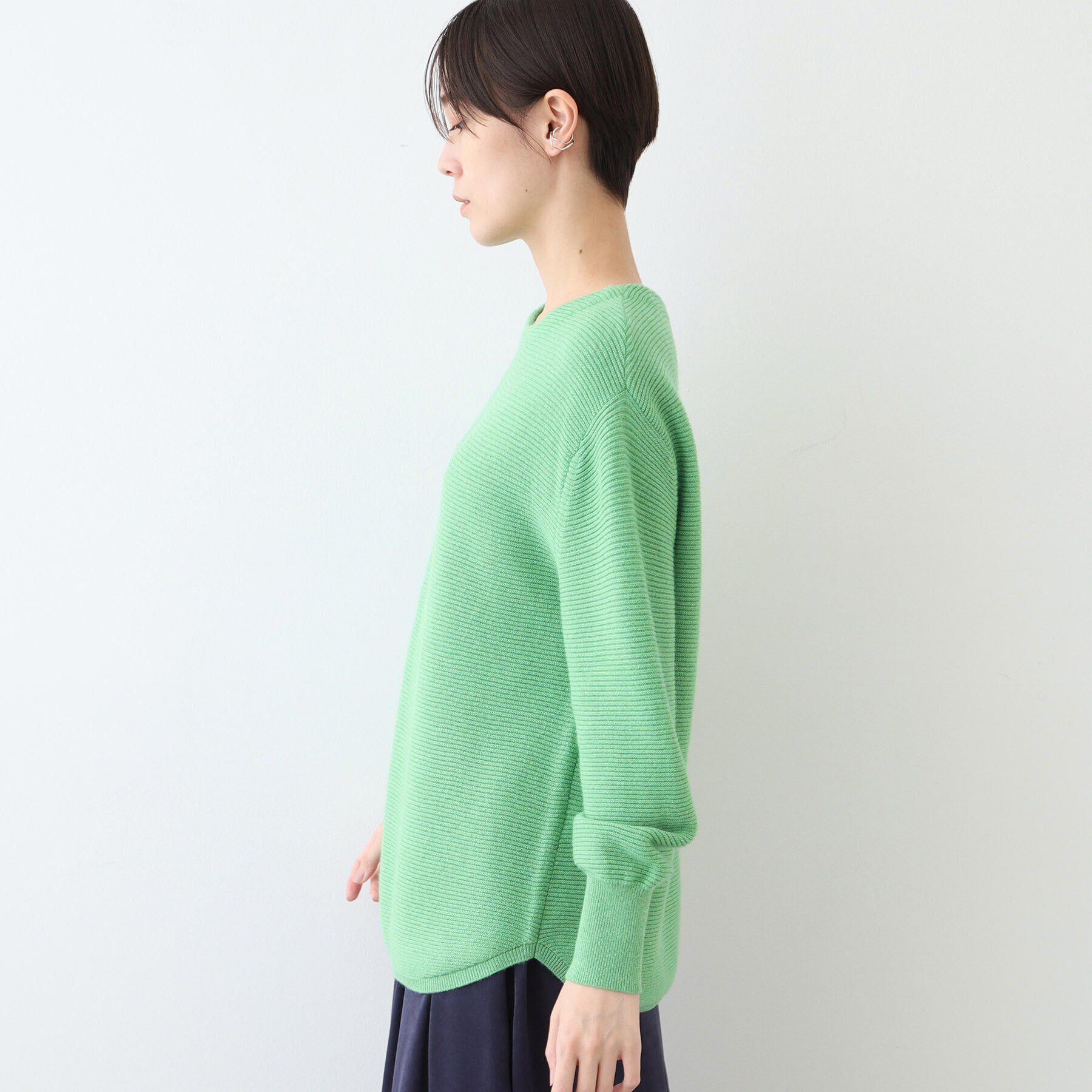 INDIVI「【カシミヤ混／洗える／ラメ】ボートネックニット」|ニット・セーター|