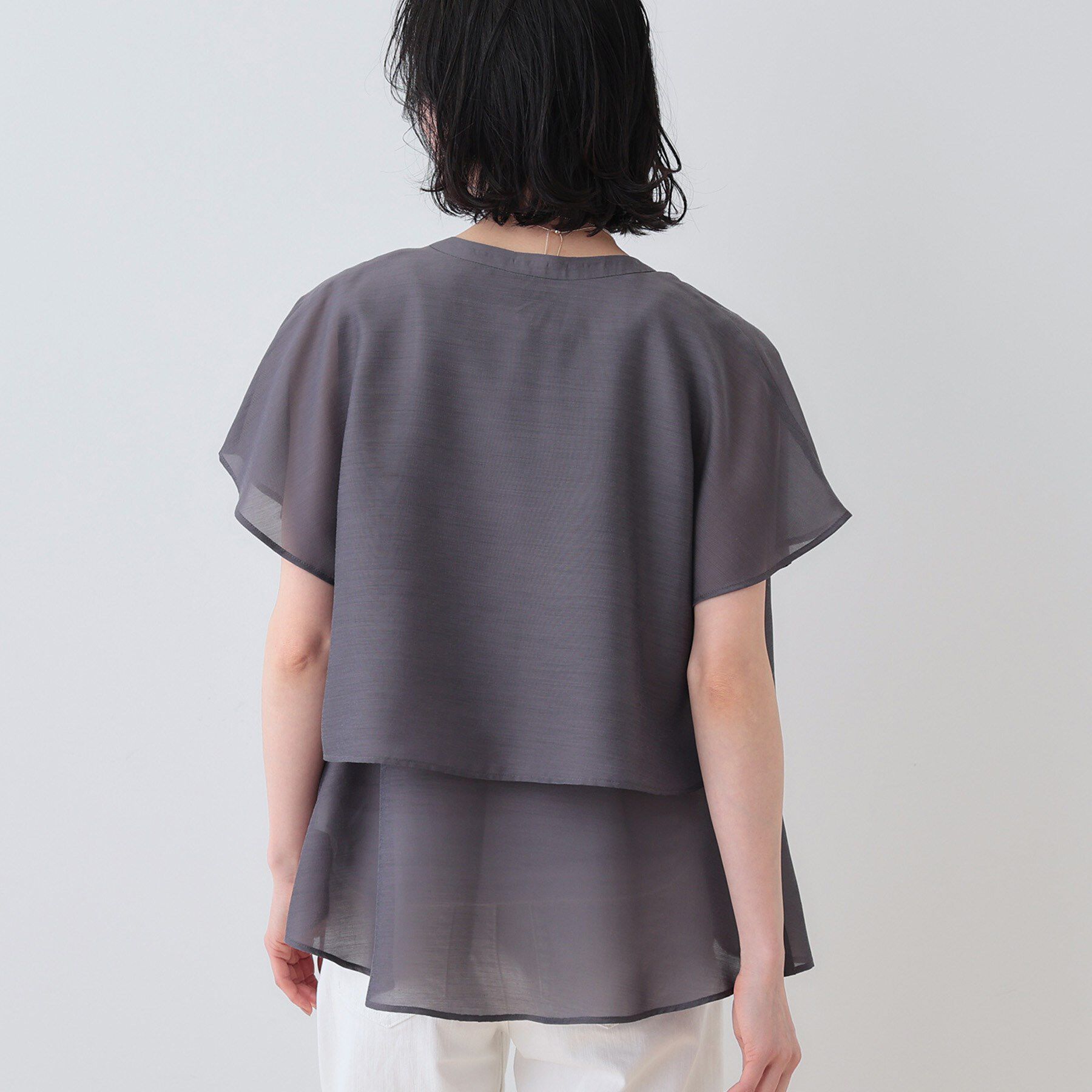 INDIVI「新色登場！【洗える／エアリー】ティアードブラウス」|シャツ・ブラウス|