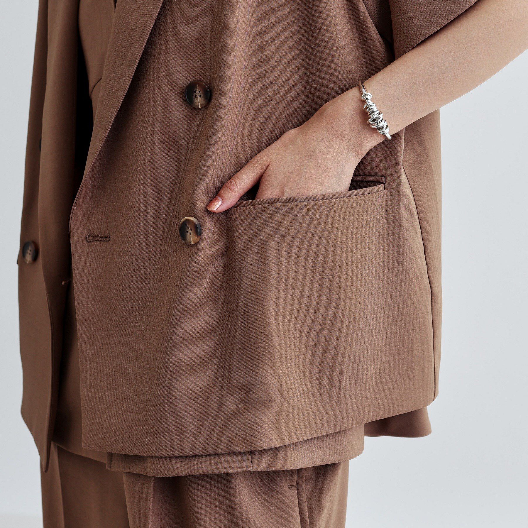 GALLEST「【セットアップ対応】イージーダブルブレスト半袖ジャケット」|テーラードジャケット|