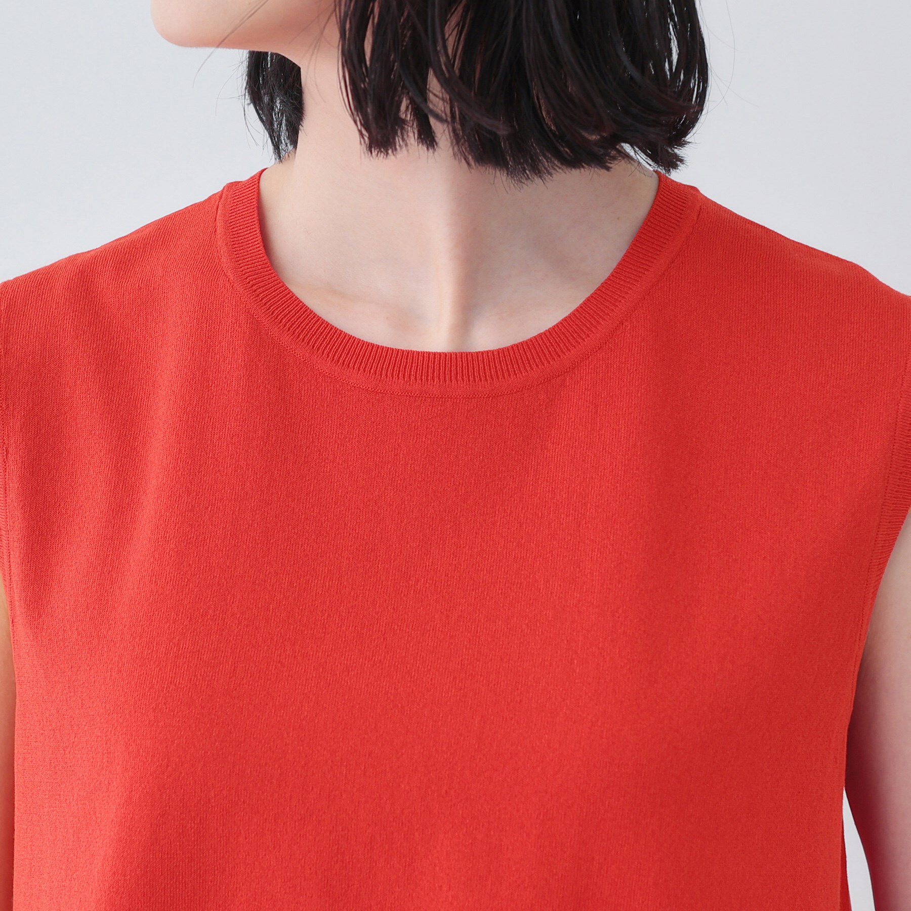 INDIVI「【洗える】切り替えノースリーブニット」|ニット・セーター|