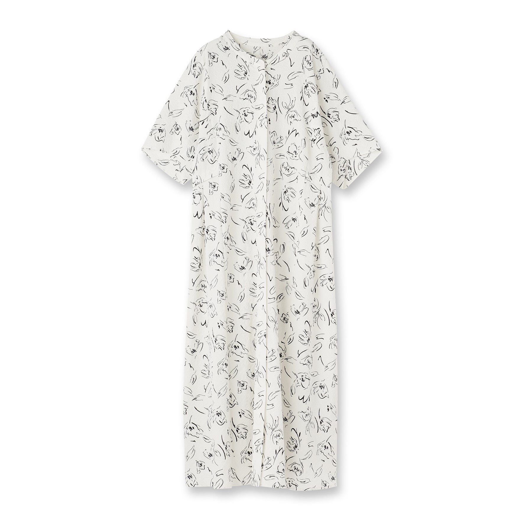 INDIVI「【洗える／UVケア／羽織り可能】フラワー柄前あきワンピース」|ワンピース|