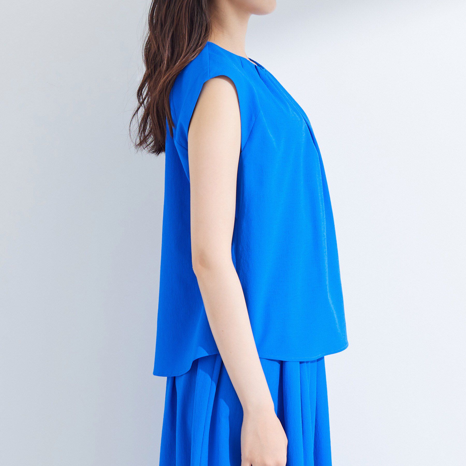 INDIVI「【クールエアー素材／UVケア／吸汗速乾】エアリータックブラウス」|シャツ・ブラウス|