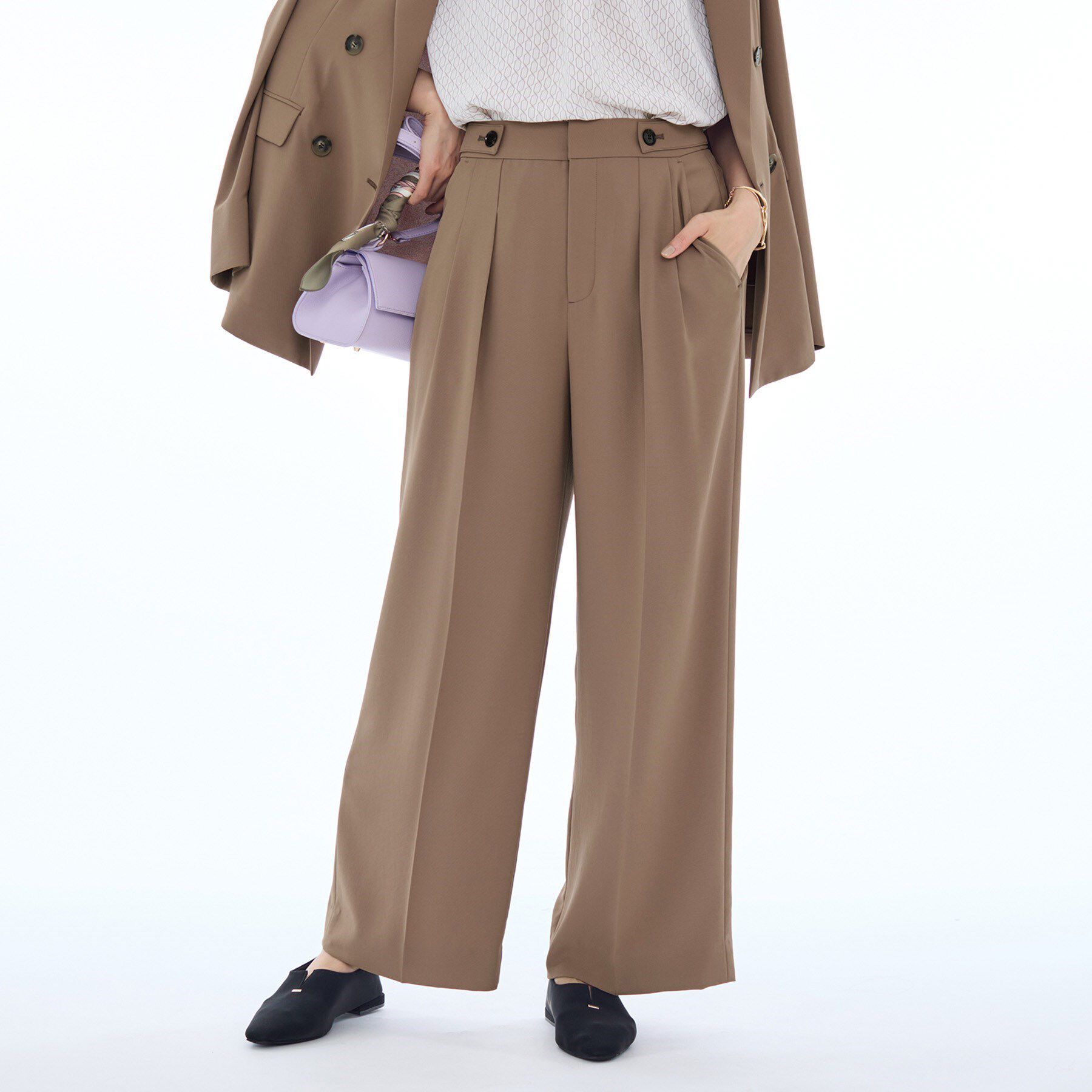 INDIVI「【着心地抜群！】タックワイドパンツ」|その他|