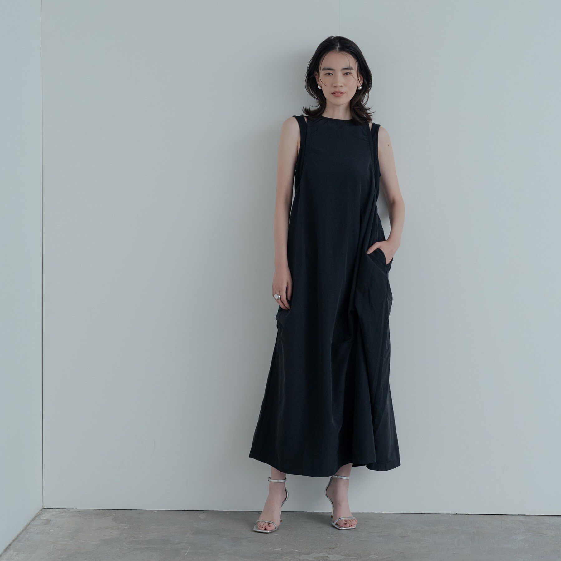 GALLEST「イレギュラータックナイロンワンピース」|ワンピース|