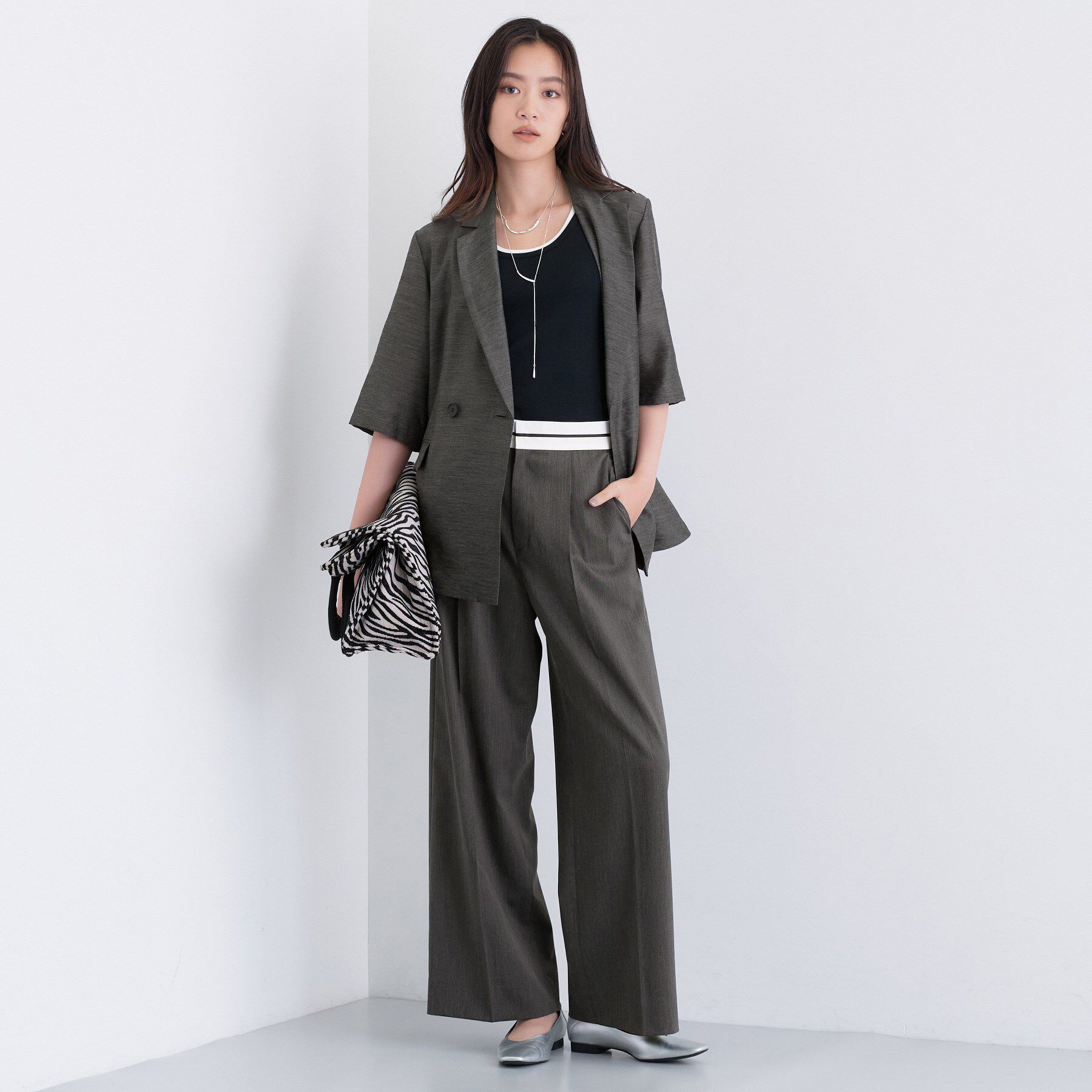 INDIVI「ライトダブルジャケット」|テーラードジャケット|