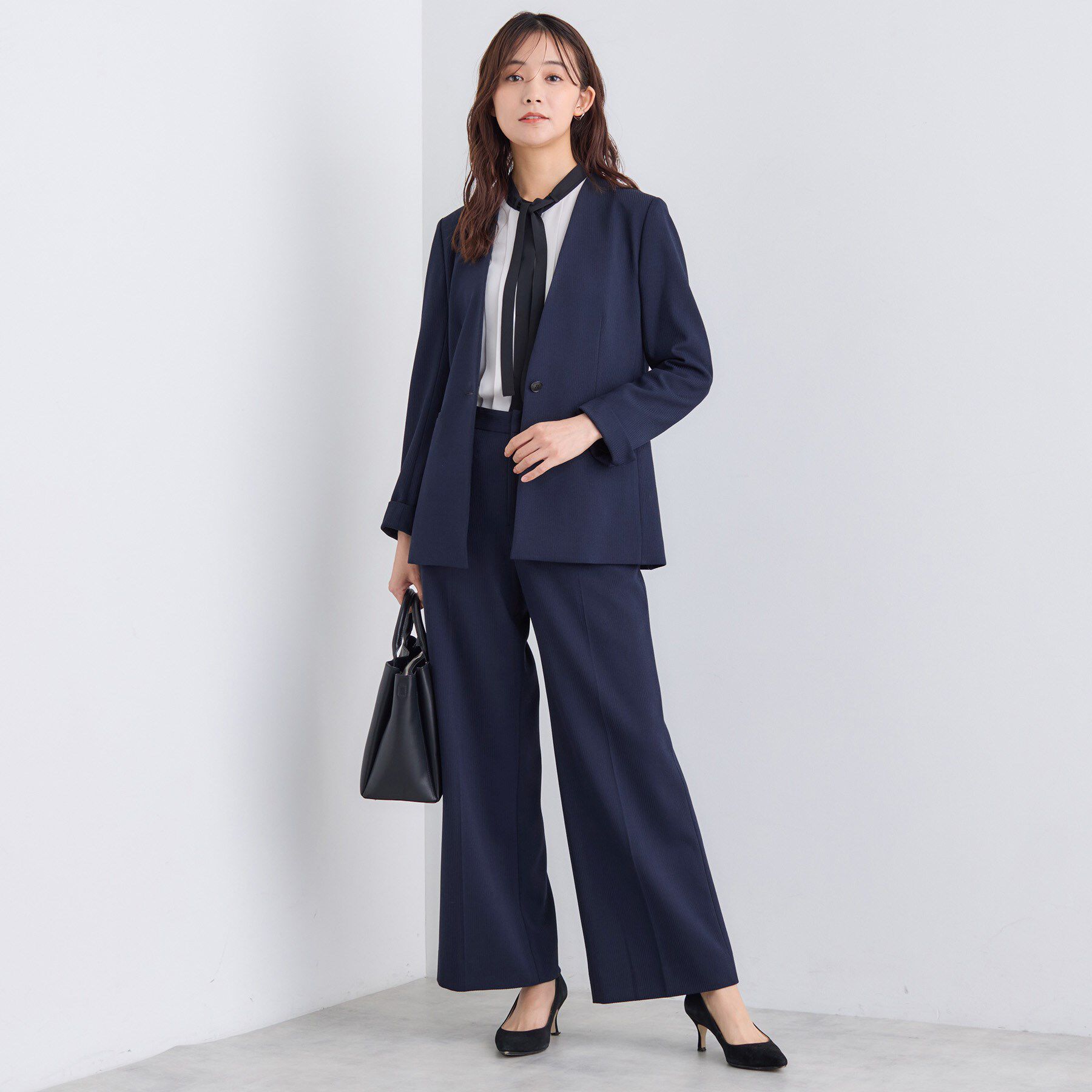 INDIVI「【日本製／通勤スーツ】プレシャスドビー ワイドパンツ」|スーツ|