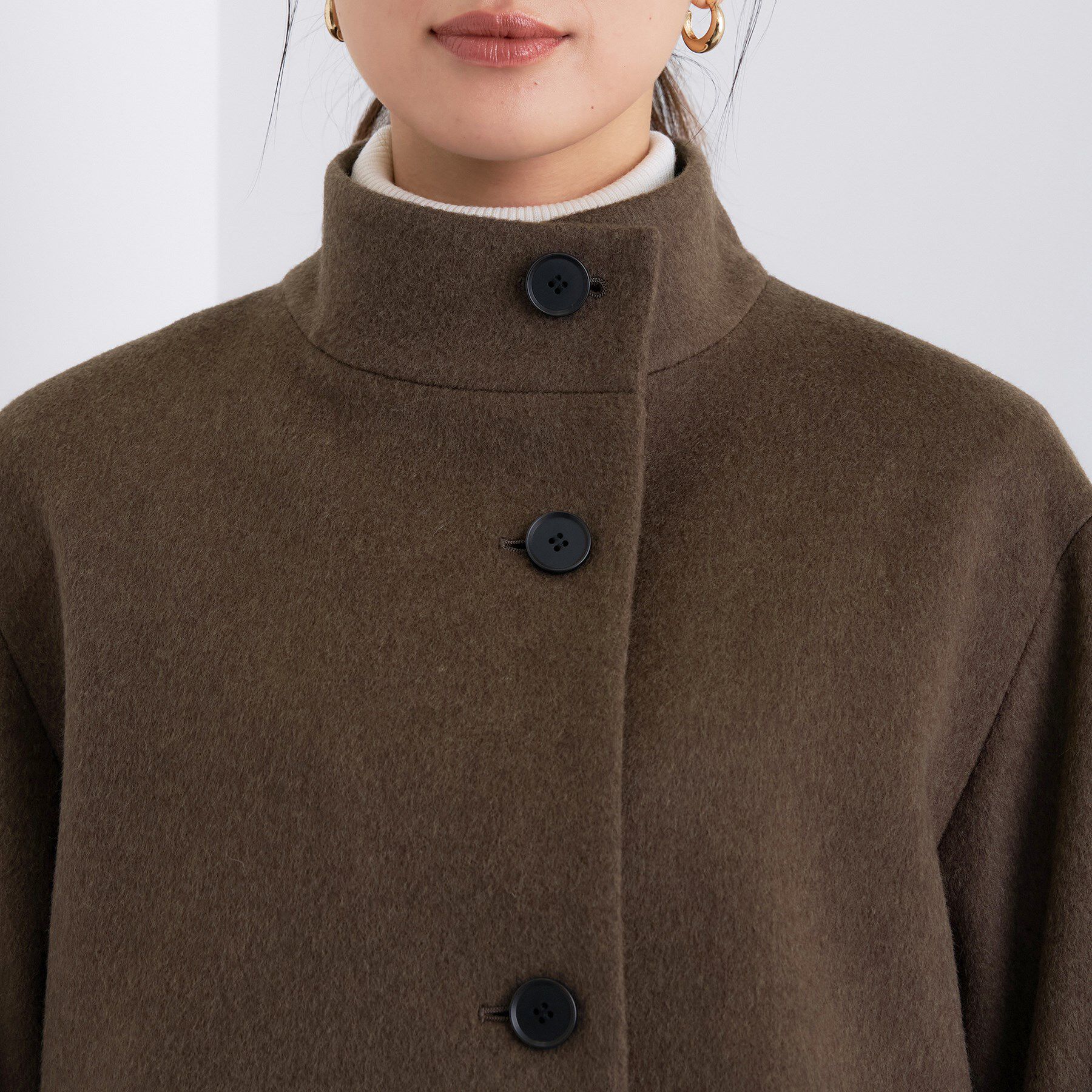 INDIVI「【日本製／ミドル丈】スタンドカラーミドルコート」|その他|