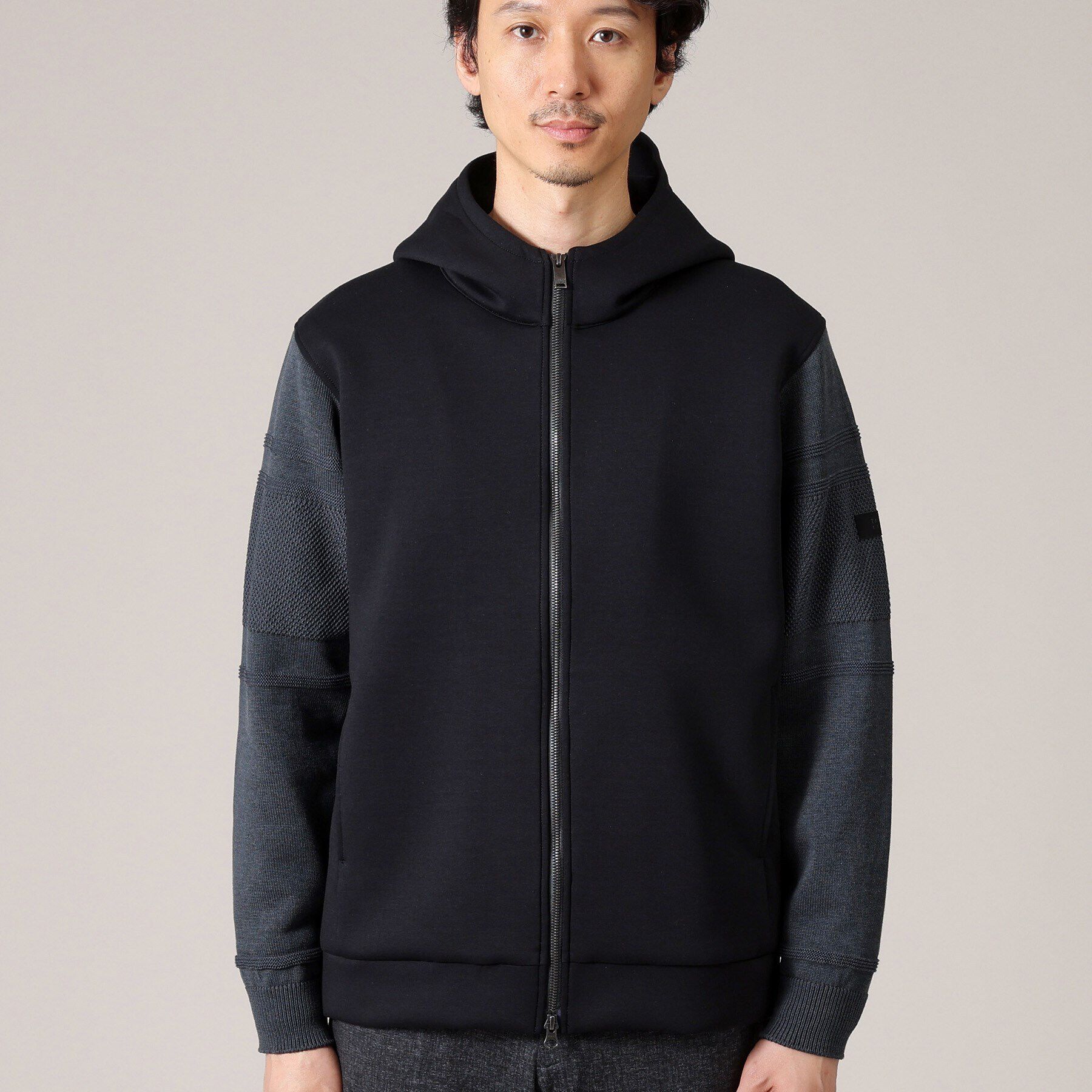 TAKEO KIKUCHI「【Made in JAPAN】ニットスリーブ ジップアップ パーカ」|パーカー|