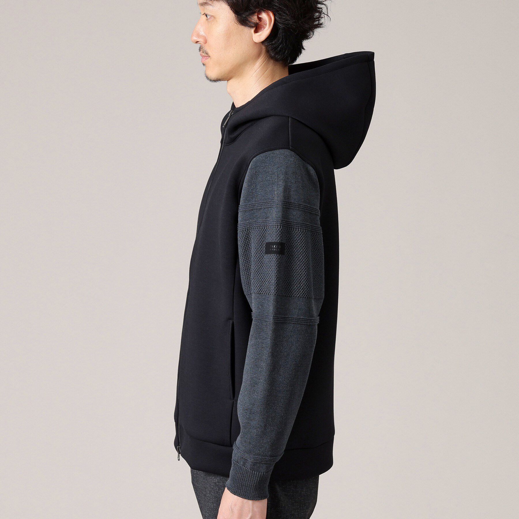 TAKEO KIKUCHI「【Made in JAPAN】ニットスリーブ ジップアップ パーカ」|パーカー|