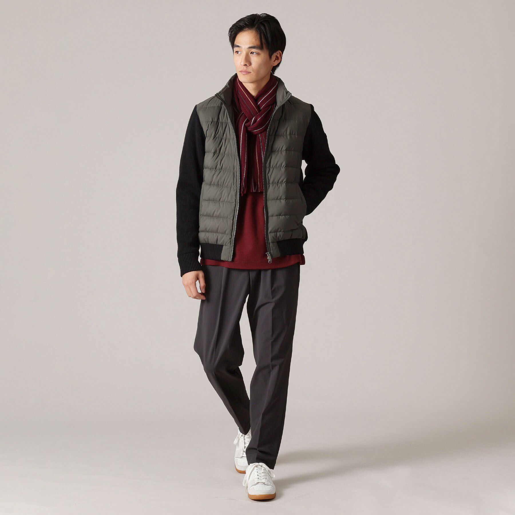 TAKEO KIKUCHI「【コンパクトダウン】ニットコンビ ダウンブルゾン」|ブルゾン・スタジャン|