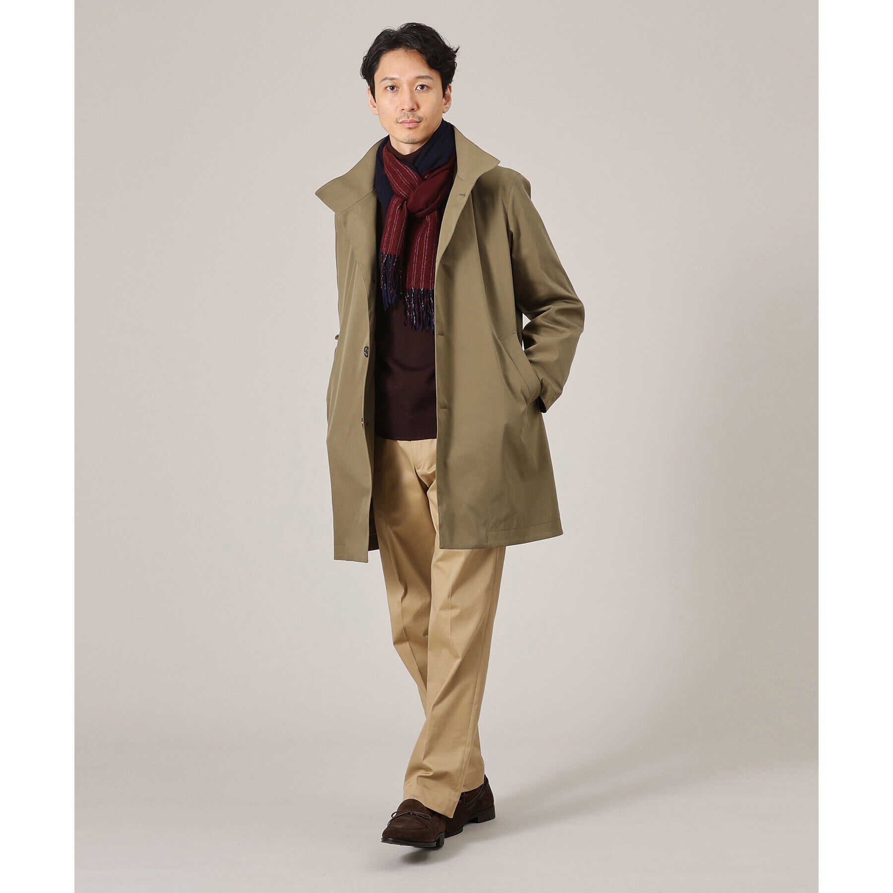 TAKEO KIKUCHI「【洗えるメリノウール混】ストライプ マフラー」|ストール|