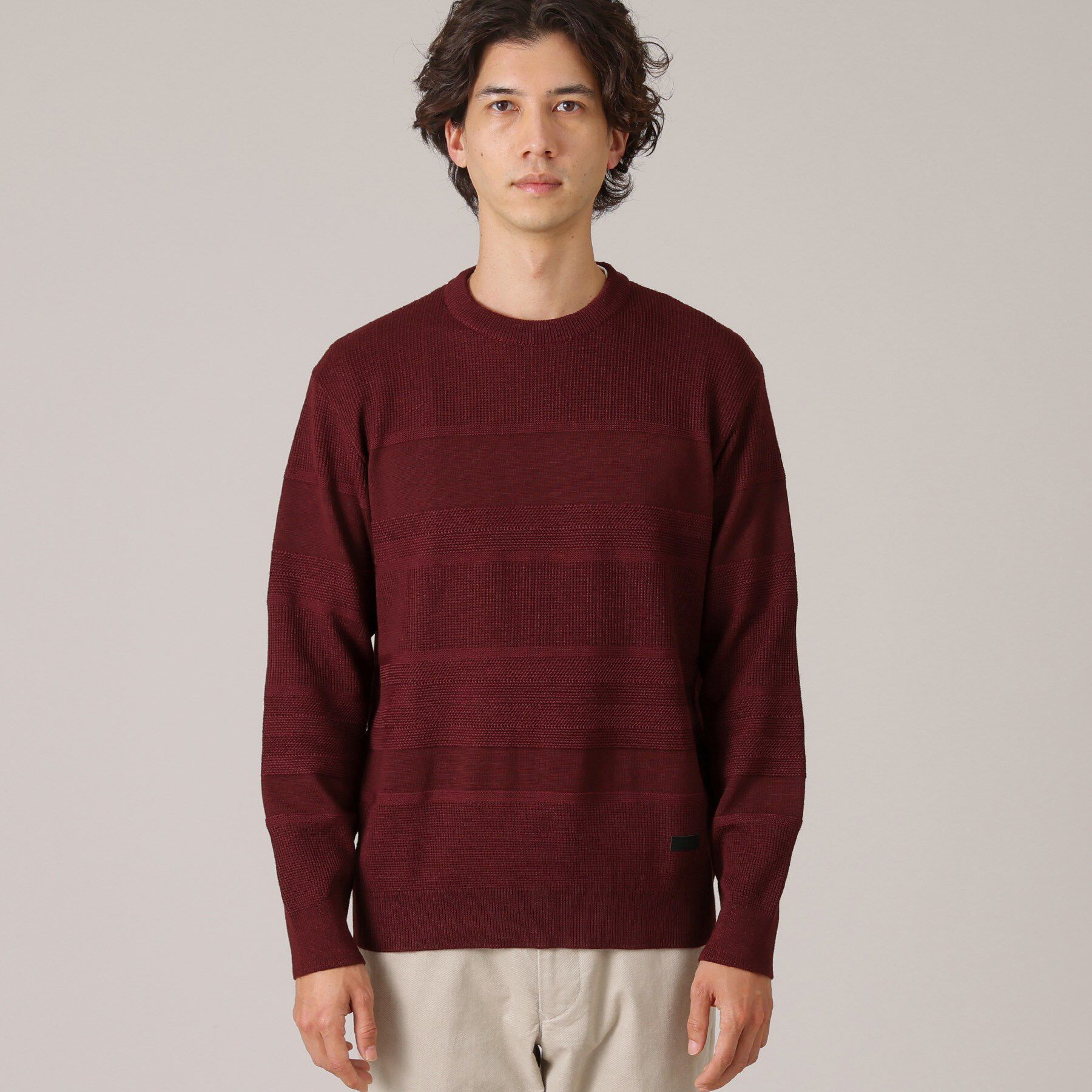TAKEO KIKUCHI「【Made in JAPAN】編地切替 プルオーバーニット」|ニット・セーター|