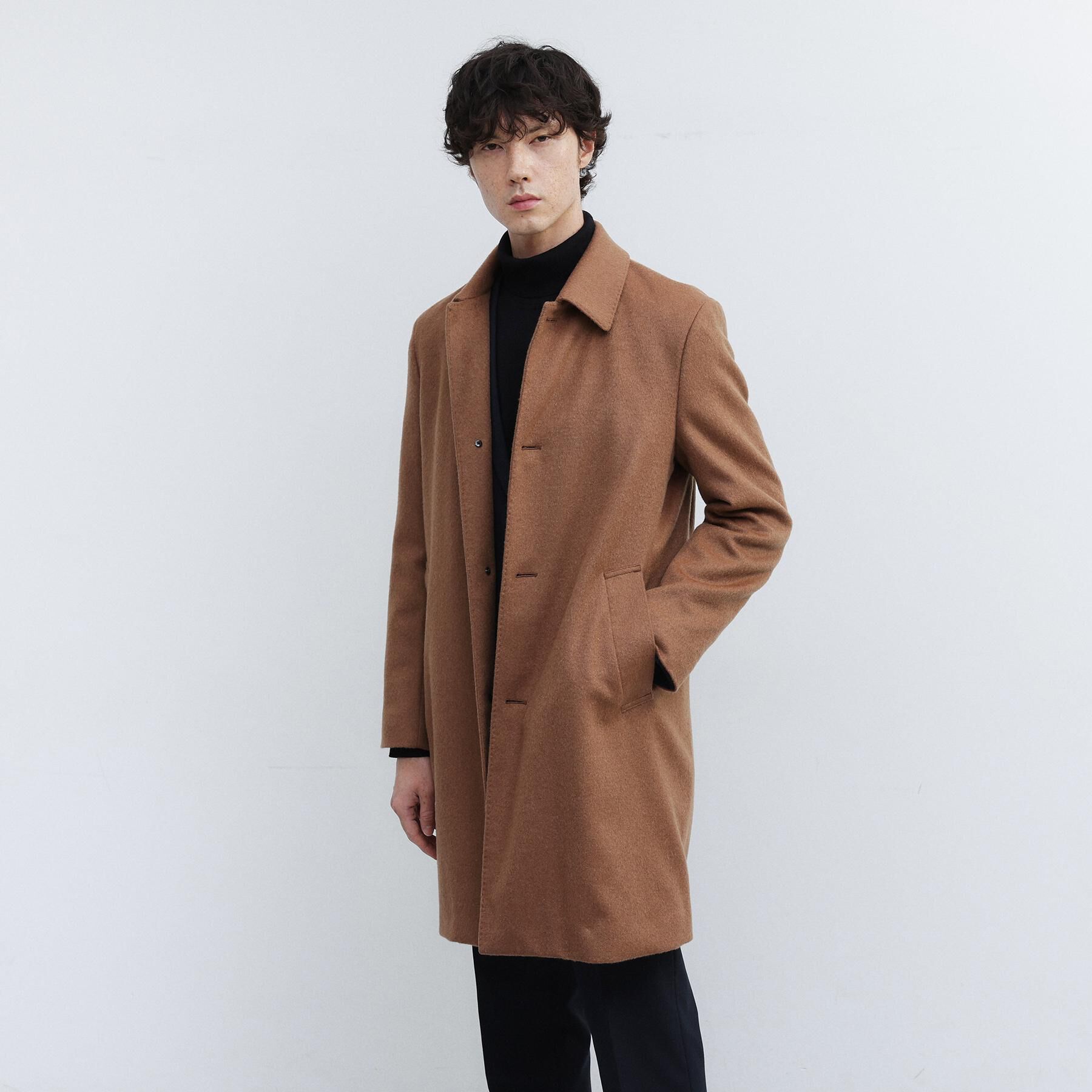 TAKEO KIKUCHI「カシミヤブレンド ビーバー調ステンカラーコート」|ステンカラーコート|