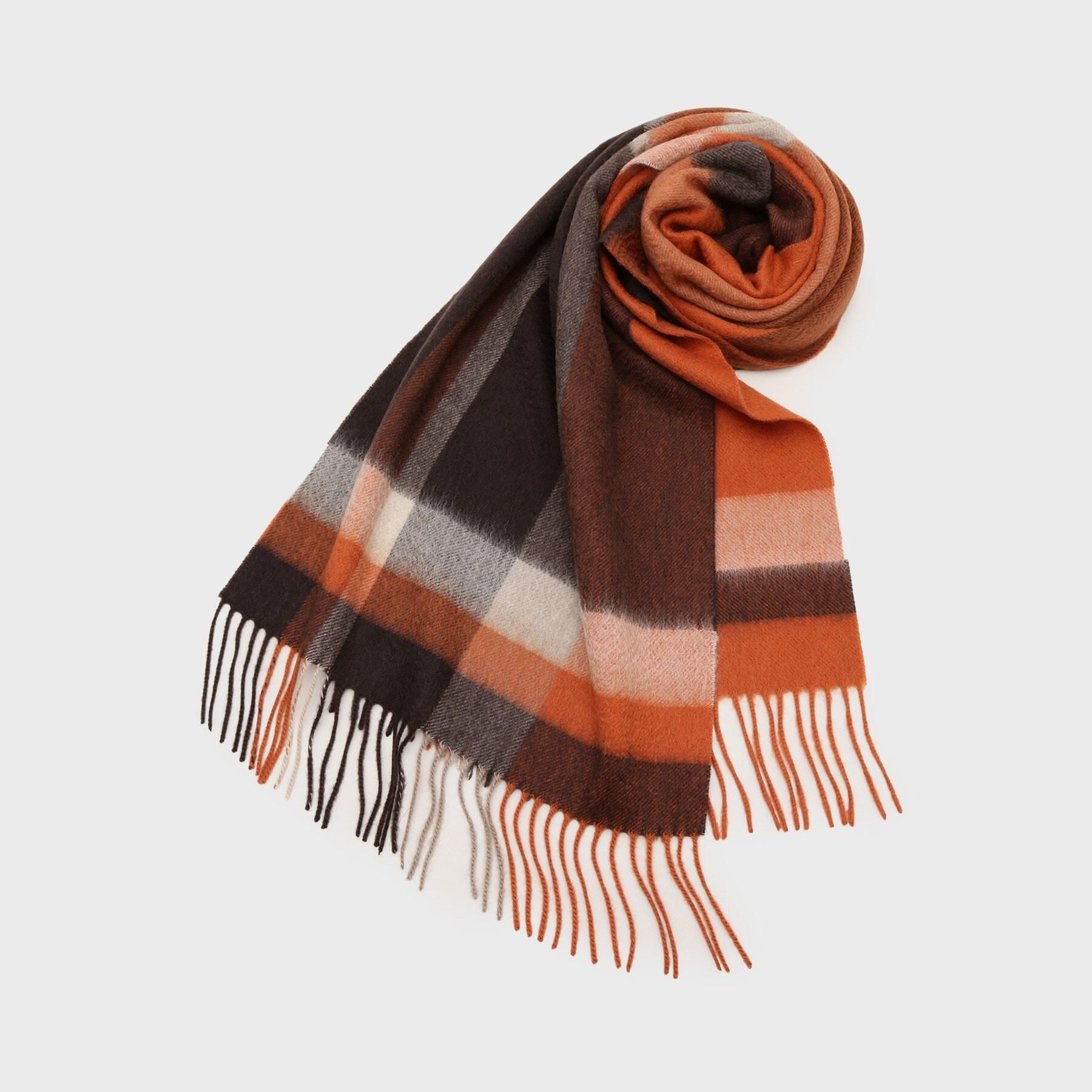 TAKEO KIKUCHI「【洗えるカシミヤ】 ピュアカシミヤ パネルチェックマフラー」|ストール|