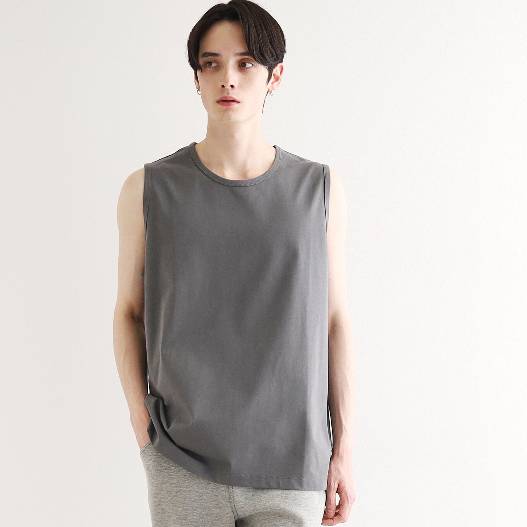 tk.TAKEO KIKUCHI「【接触冷感／UVカット／抗菌】フレンドリークールノースリーブカットソー」|Tシャツ・カットソー|