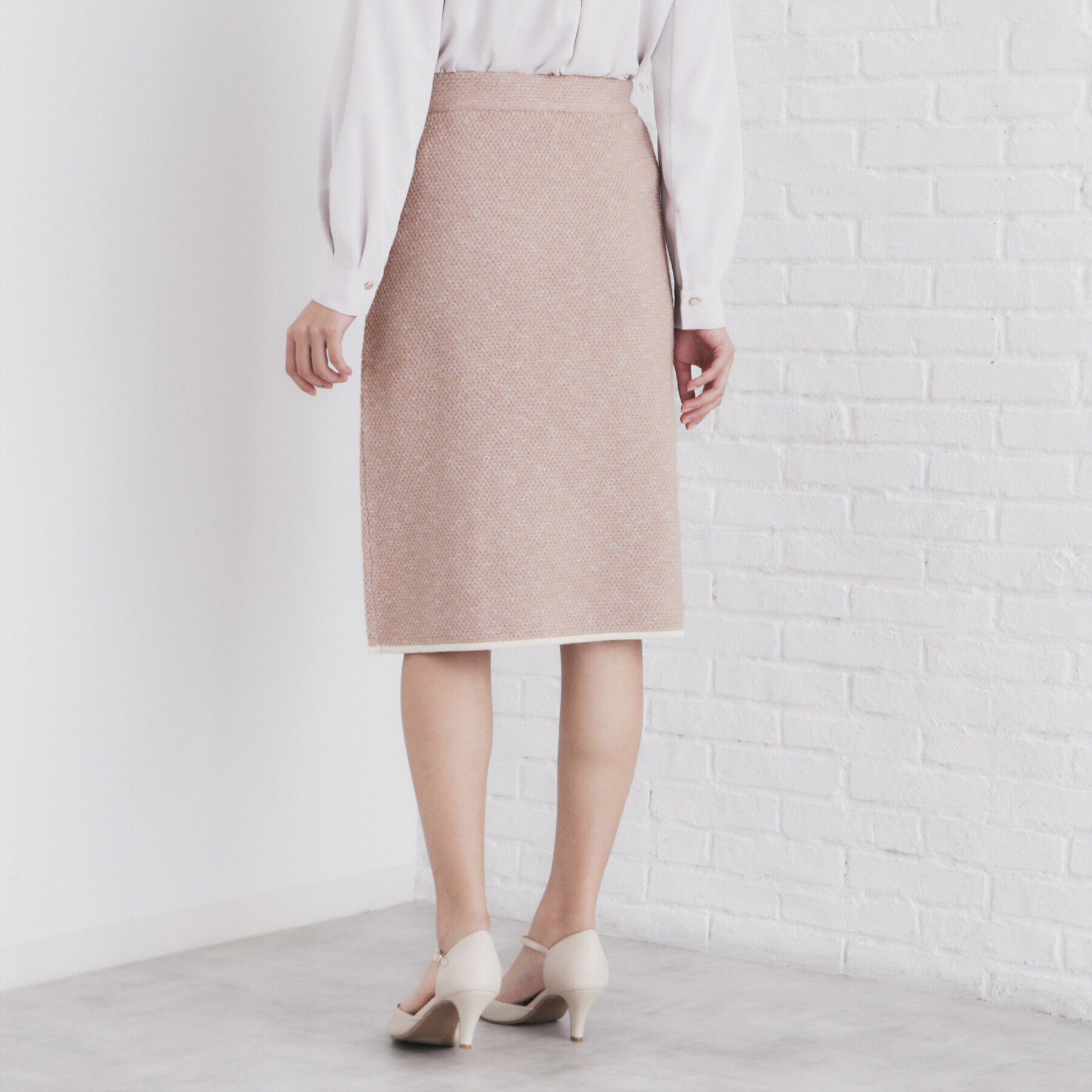 index「《美人百花掲載》パール調ツイードライクタイトスカート/セットアップ対応【洗濯機洗い可】」|スカート|