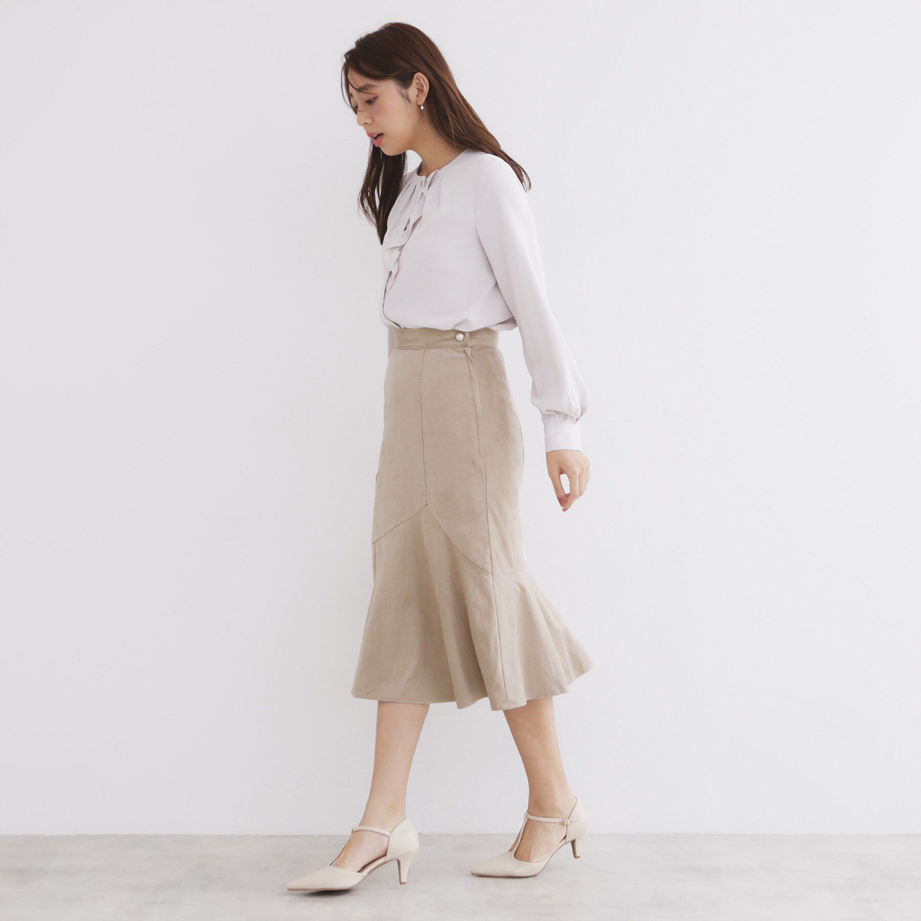 index「《S-LLsize》フェイクスウェードフレアスカート【洗濯機洗い可】」|スカート|