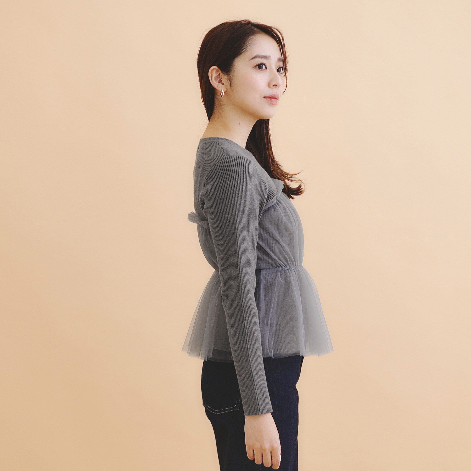 index「チュールレイヤードペプラムニット【洗える】」|ニット・セーター|