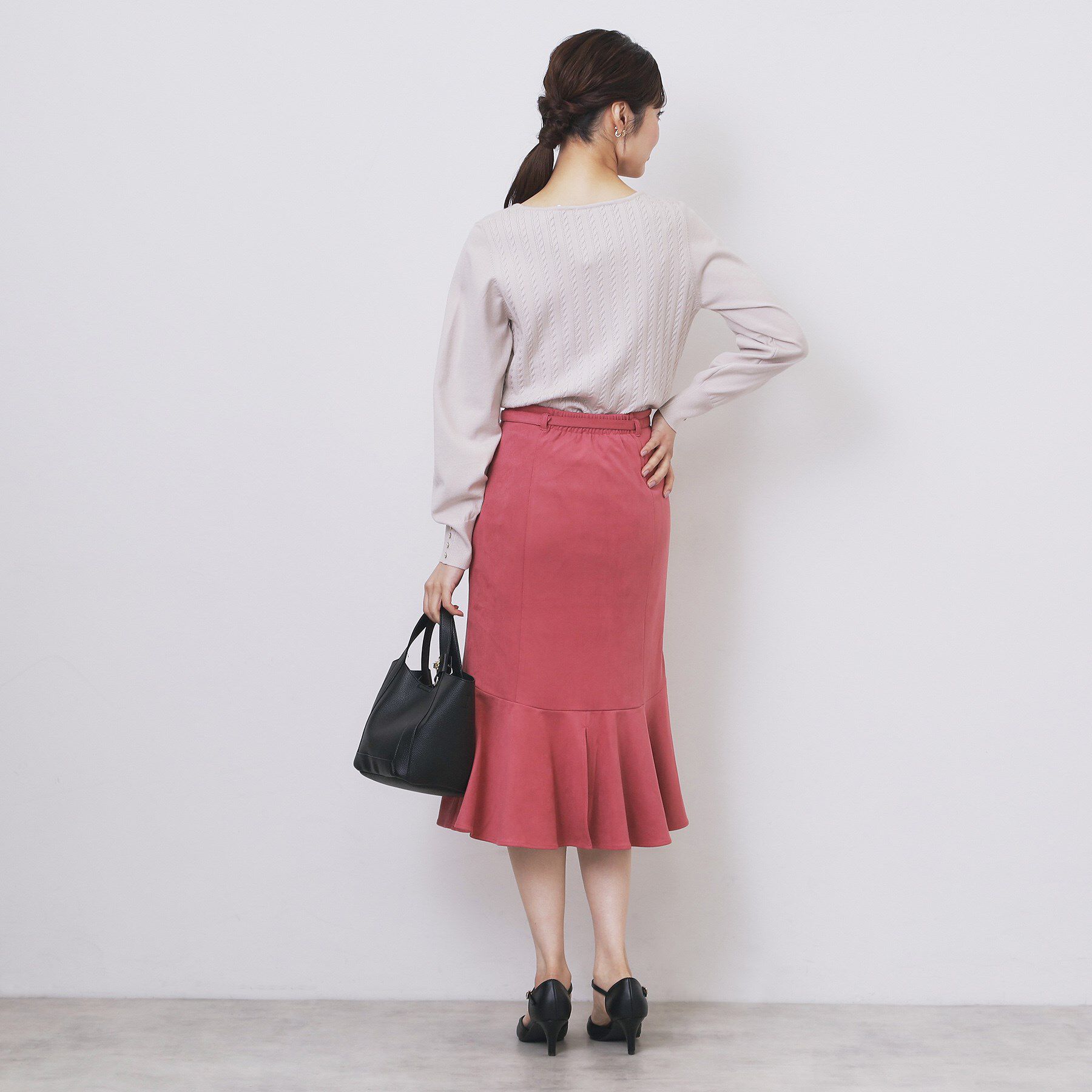 index「フェイクスウェード切り替えマーメイドスカート【洗濯機OK/イージーアイロン/防シワ】」|スカート|