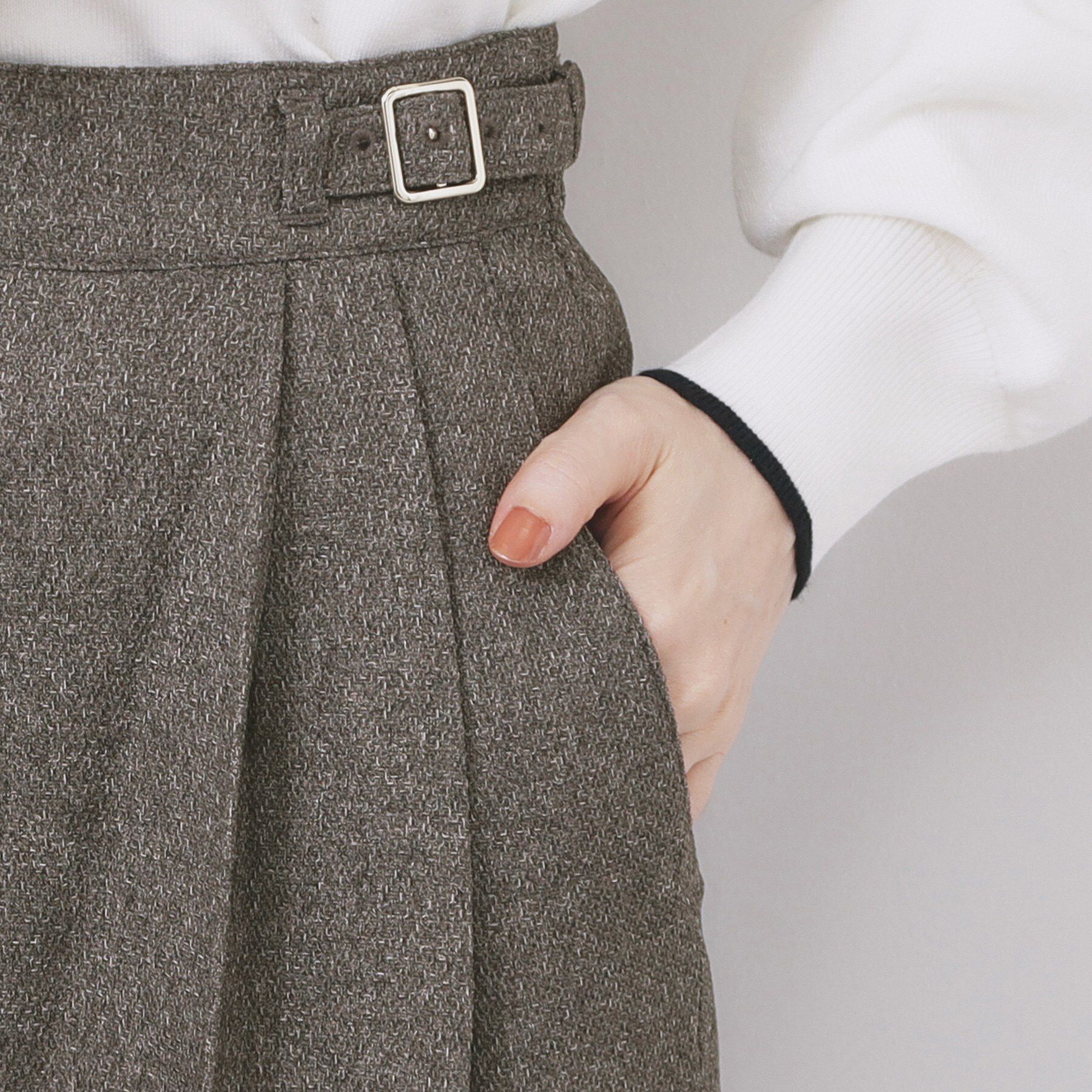 index「カルゼツイードストレッチワイドパンツ【洗濯機OK/防シワ/イージーアイロン/抗ピル】」|その他|